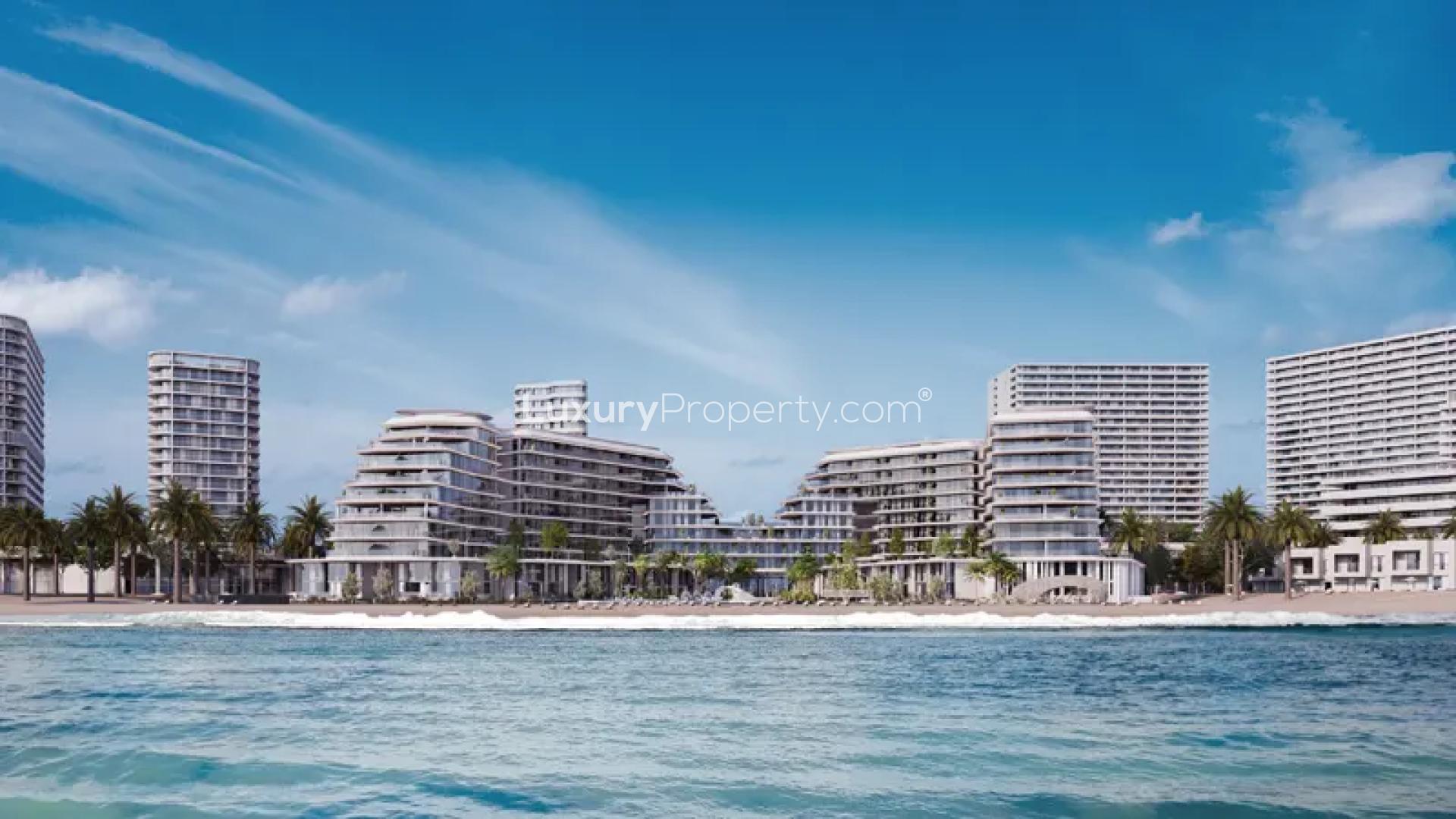 Modern 2-bedroom apartment complex at Porto Playa, Mina al Arab, with beachside amenities