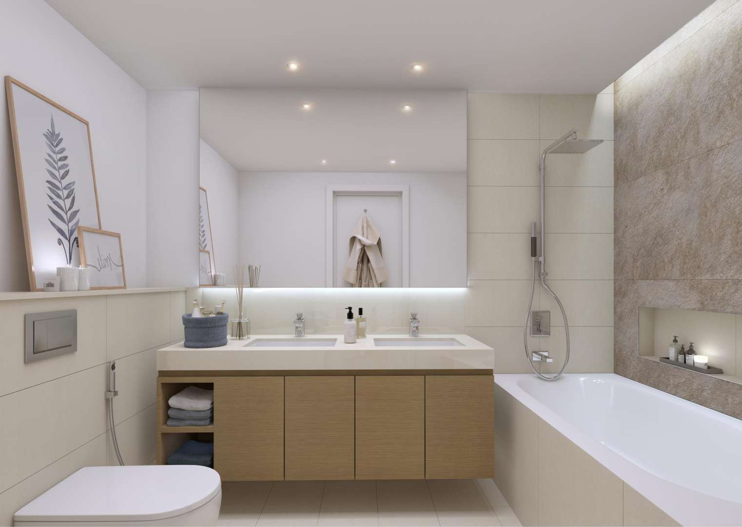 Balcony view of Downtown Dubai skyline from two-bedroom apartment in Downtown Views