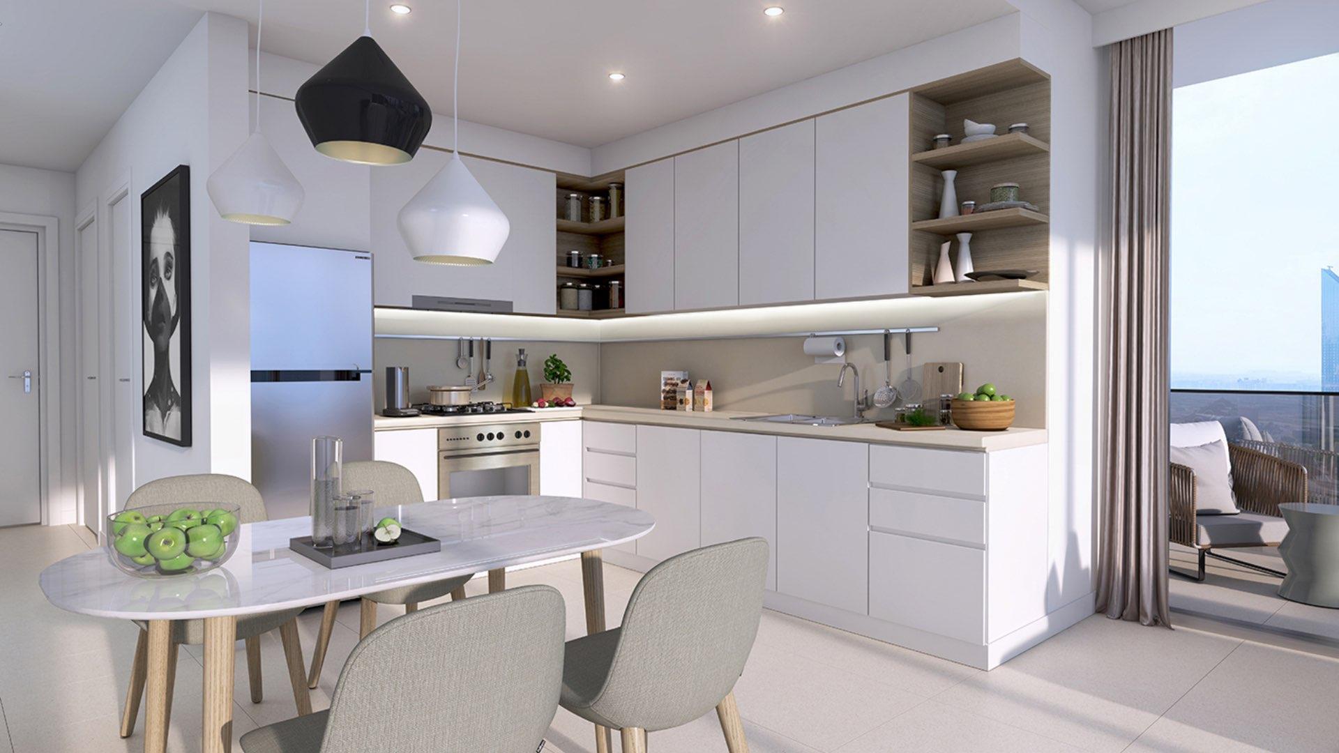 Luxurious Downtown Dubai apartment living room with stunning skyline views and modern decor