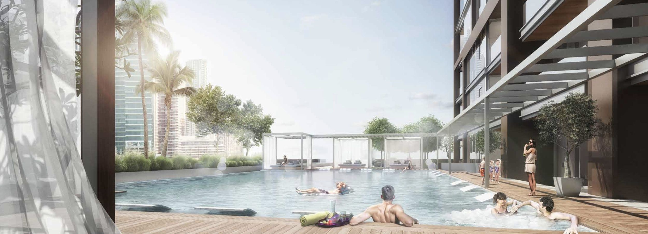 Modern luxury apartment hallway and elevator, DT1 Downtown Dubai