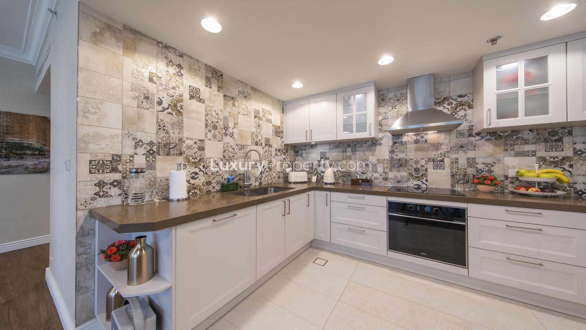 Balcony view from upgraded apartment in Emaar 6 Towers, Dubai Marina, for sale