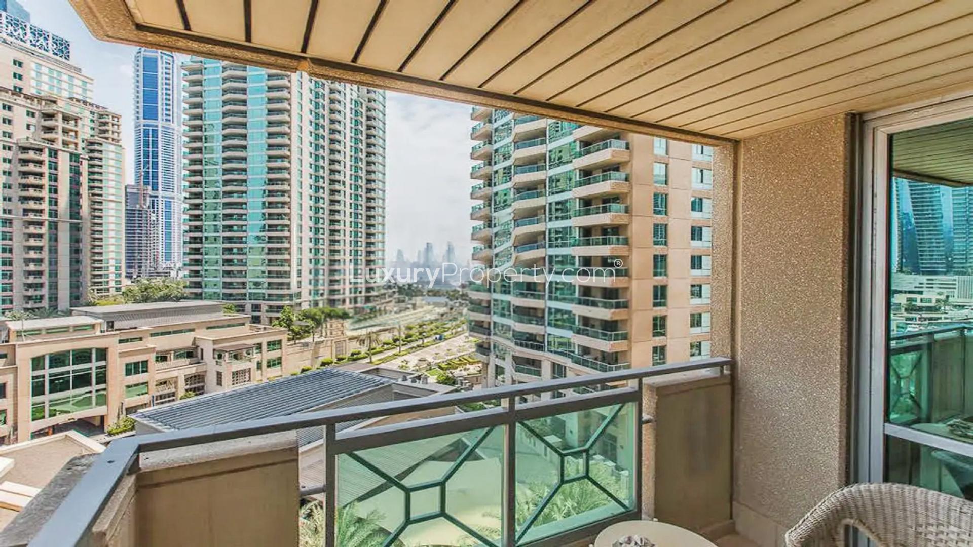 Luxurious living room in 2-bedroom apartment, Al Anbar Tower, Dubai Marina, modern design