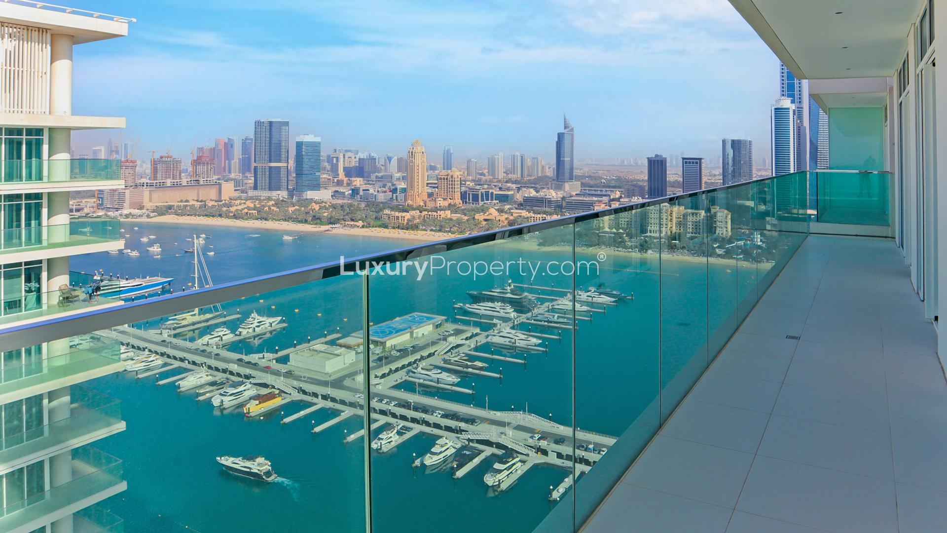 2 Bedroom Apartment Living Room with Sea and Marina Views, Emaar Beachfront, Dubai Harbour
