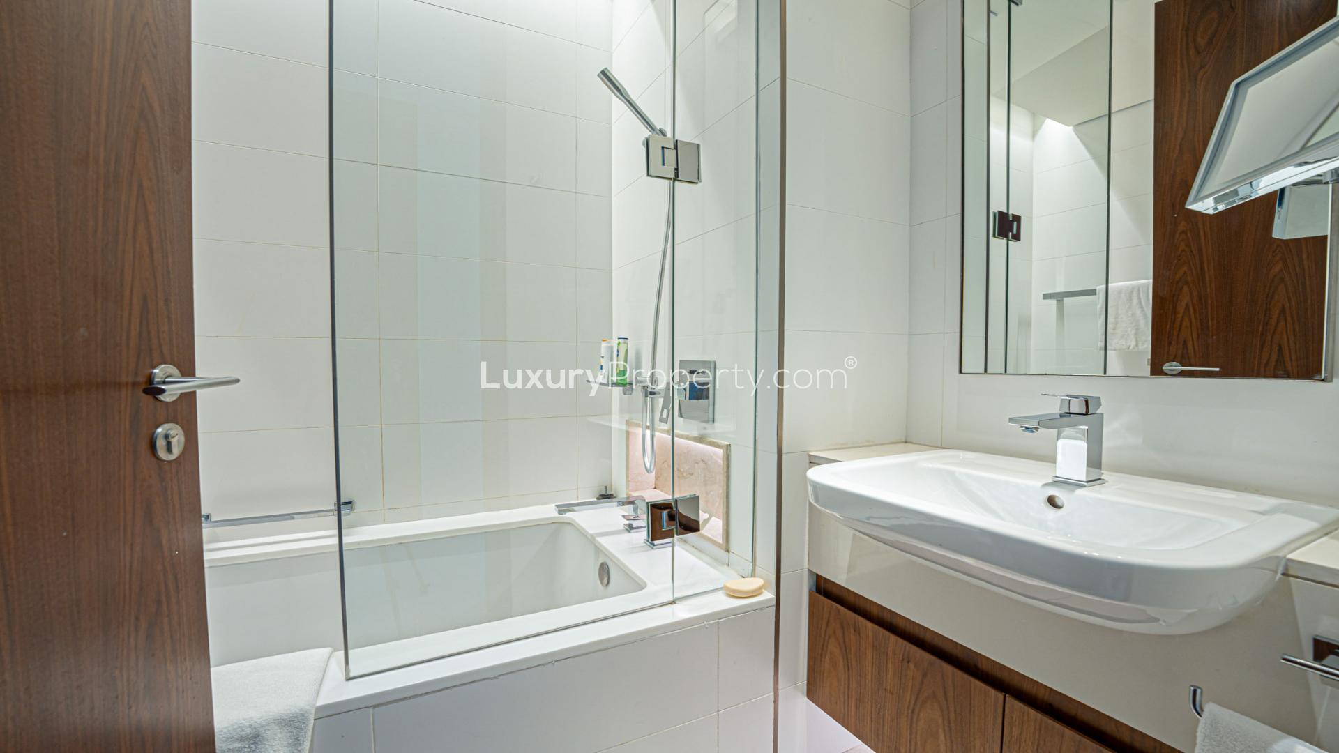 Luxurious bedroom in Vida Residence apartment, featuring modern design and elegant furnishings