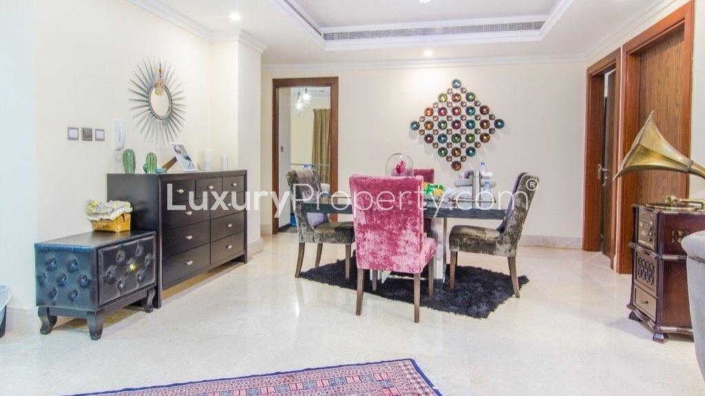 Living room in two-bedroom villa, Executive Towers, Business Bay, featuring elegant decor and furniture