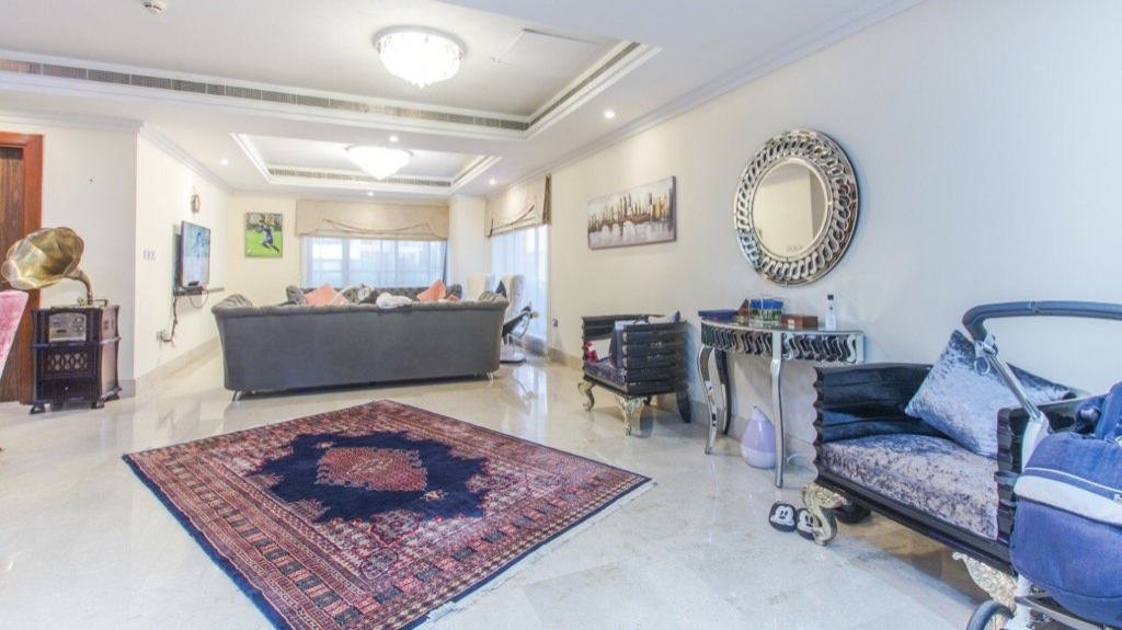 Luxurious living room in two-bedroom podium villa, Executive Towers, Business Bay, for sale