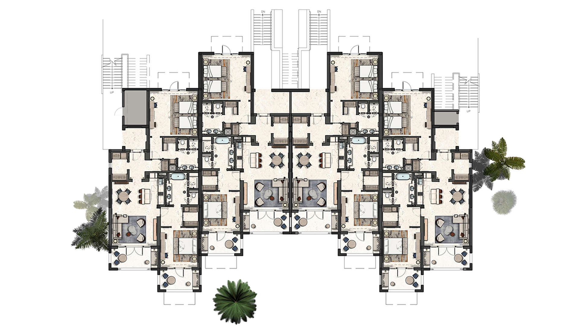 Floorplan of 2-bedroom apartment in Four Seasons Private Residences, Sharm el Sheikh