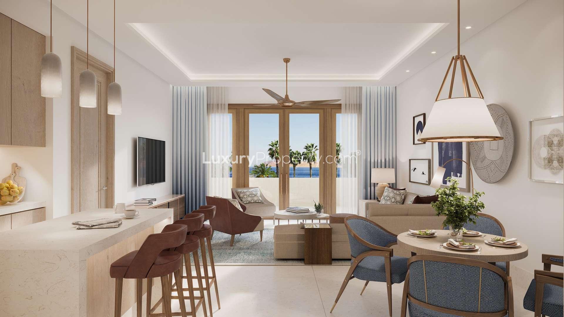 Modern living room in 2-bedroom apartment, Four Seasons Private Residences, Sharm el Sheikh