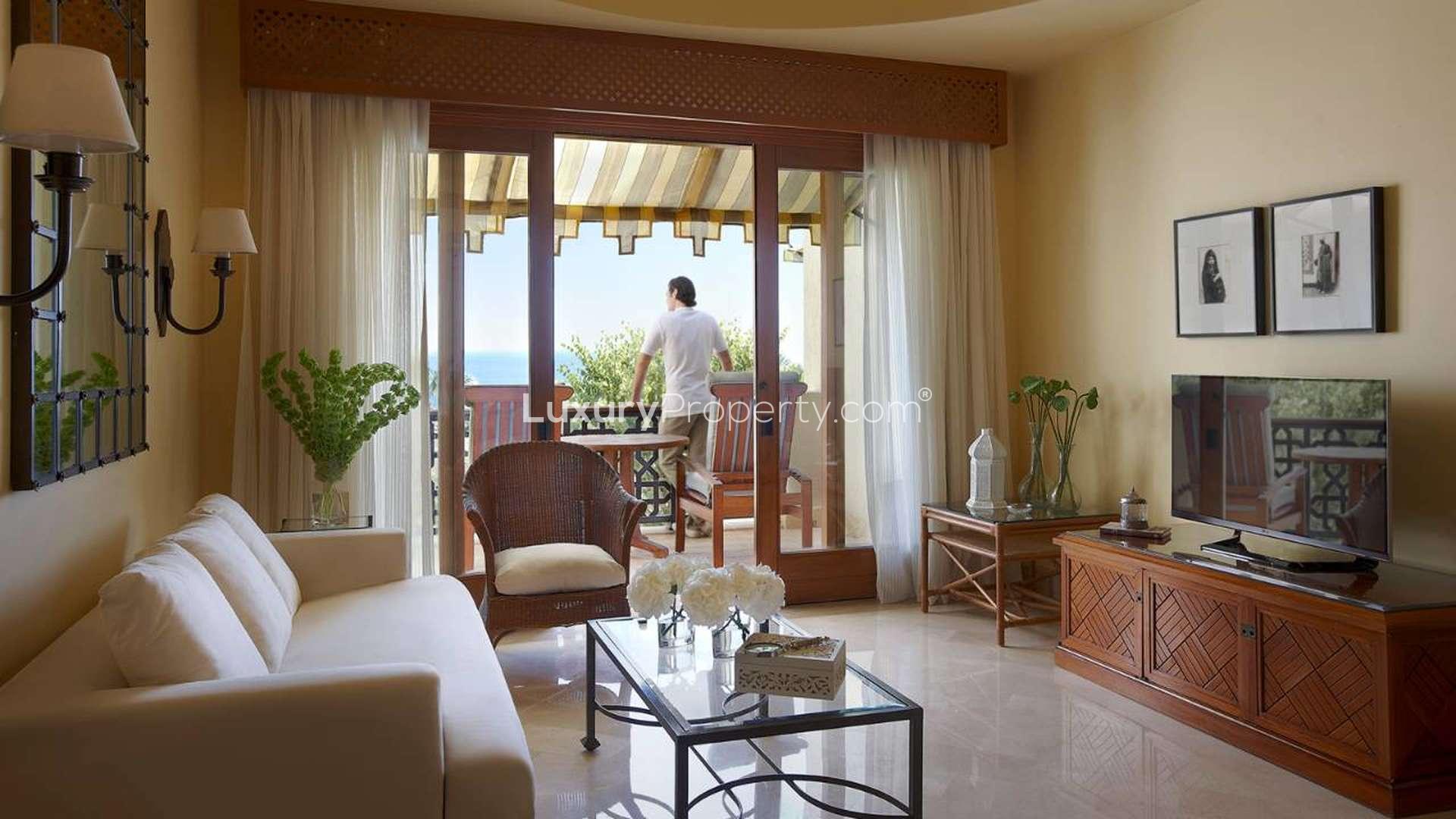 Elegant living room with sea view in two-bedroom chalet, Four Seasons, Sharm El Sheikh
