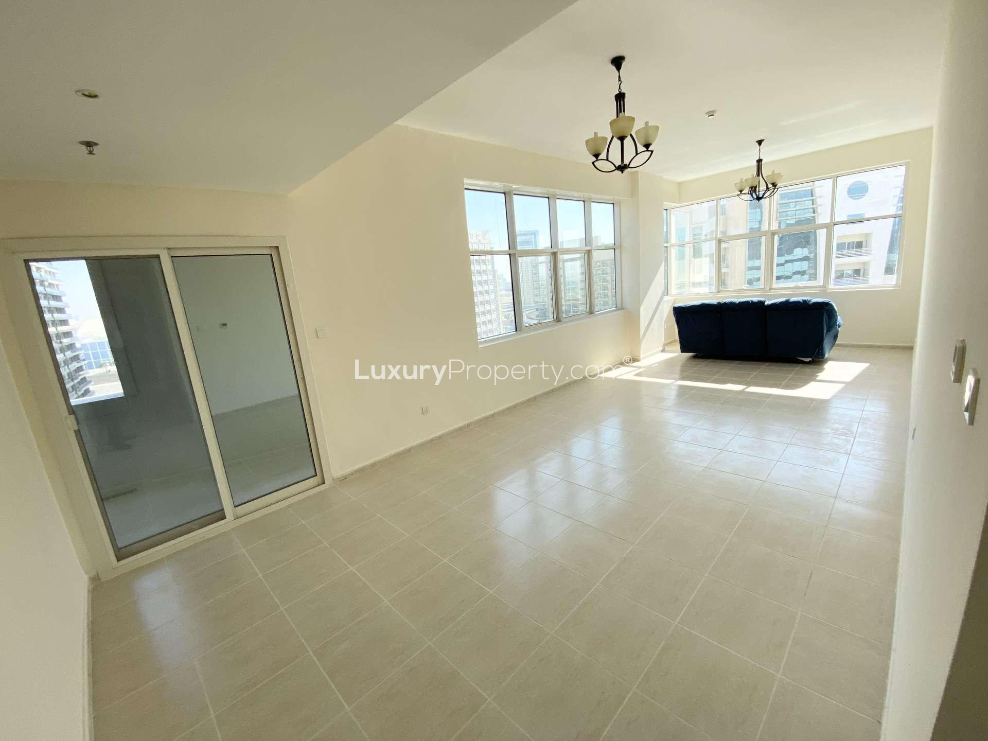 Aerial view of residential area near Olympic Tower 2, Dubai Sports City, lush surroundings