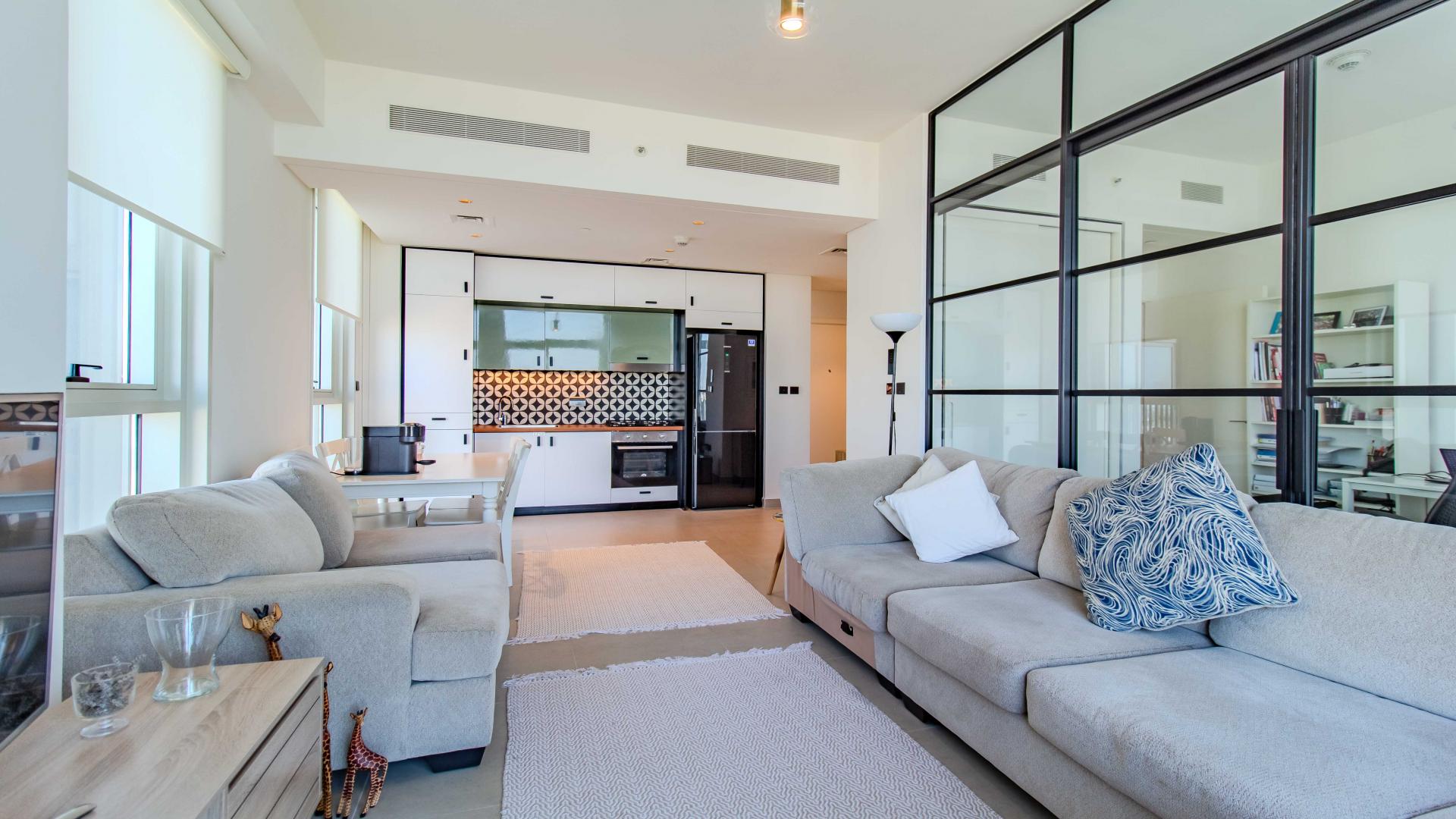 Corner unit apartment living room with downtown views, Collective 2.0, Dubai Hills Estate