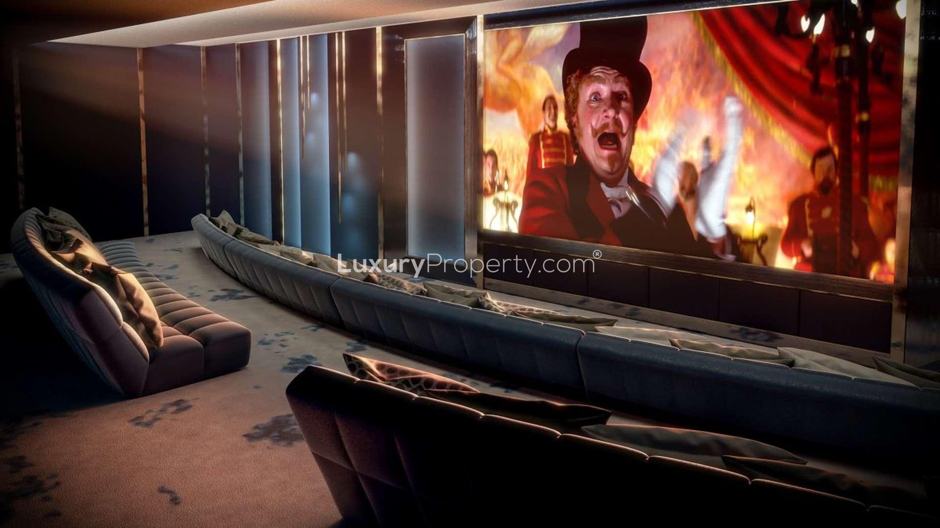 Modern kitchen and dining area in Maine Tower apartment, Canary Wharf, London