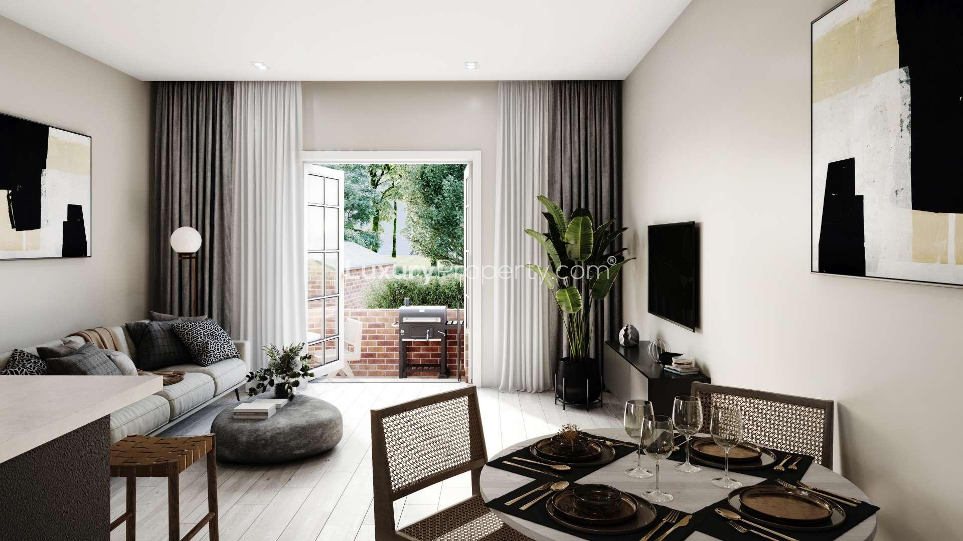 Luxurious entrance of 2-bedroom apartment in Homestead House, Streatham, London with modern decor