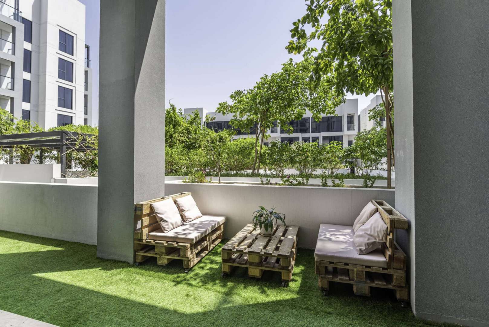 Lofted 2-bedroom apartment interior with modern kitchen in Hyati Residence, Jumeirah Village Circle