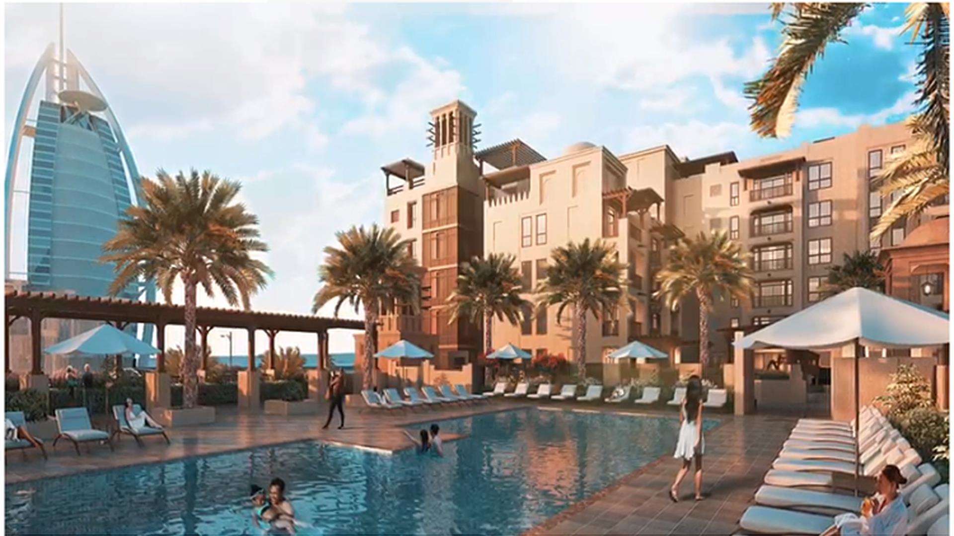 Luxurious apartment poolside view, Madinat Jumeirah Living, Umm Suqeim, Dubai