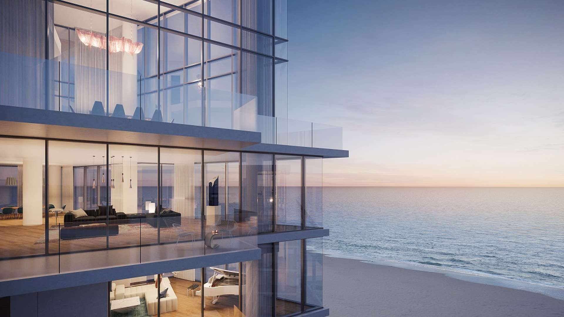 Luxurious bedroom with ocean view in Mamsha Al Saadiyat apartment, Abu Dhabi