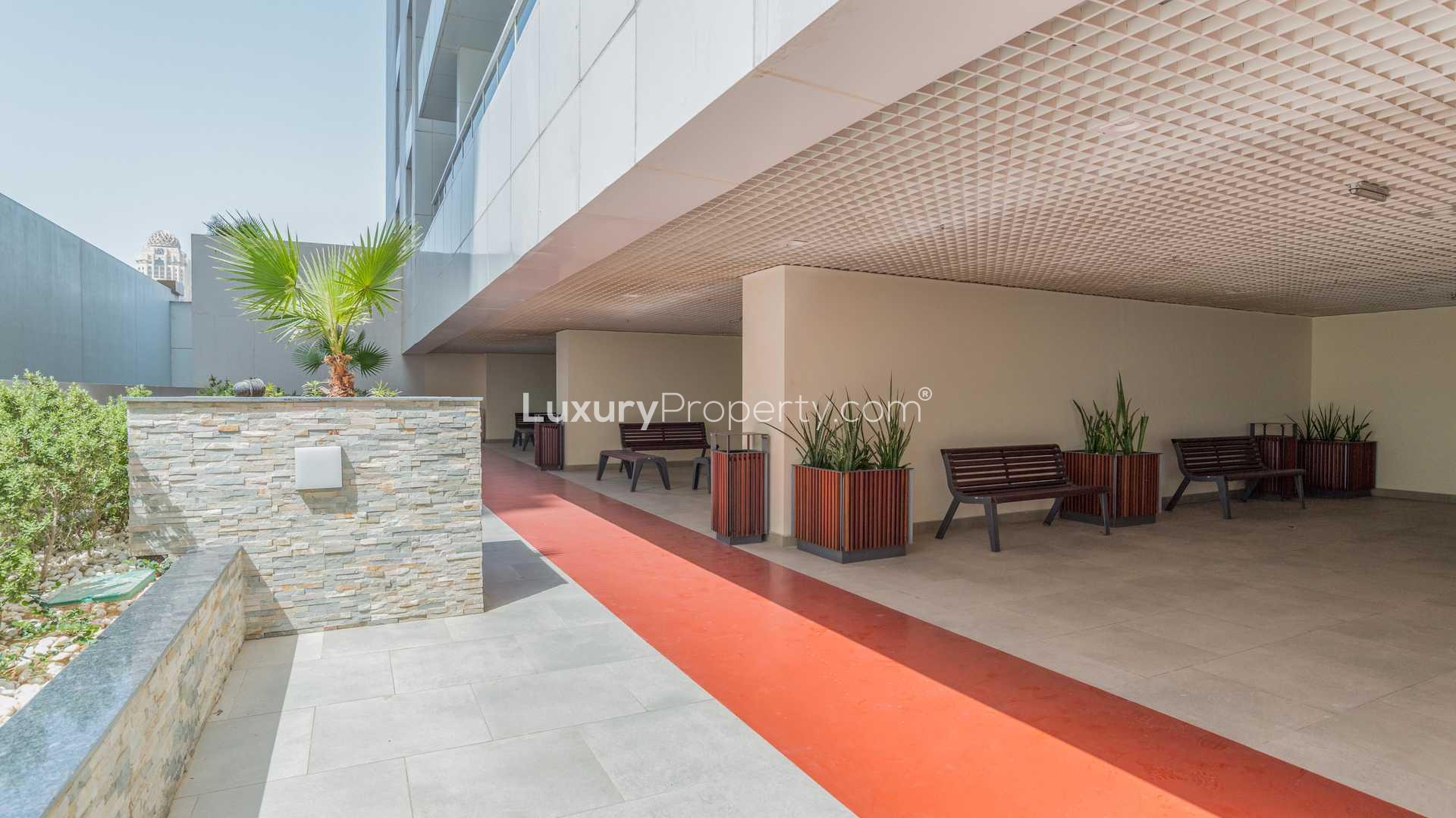 Covered pool table area in Marina Arcade Tower, Dubai Marina apartment for sale