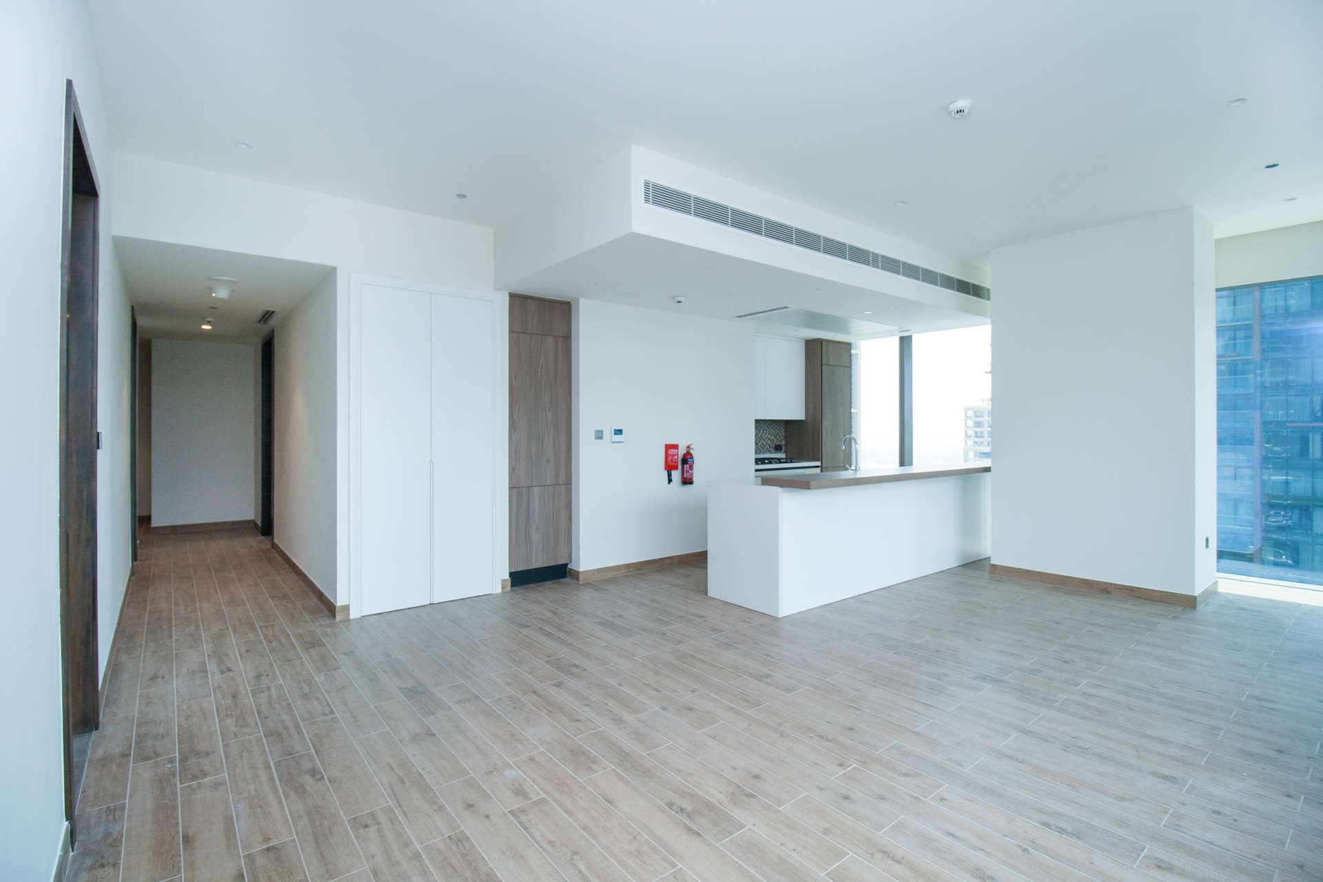 Luxurious lobby of Marina Gate apartment, Dubai Marina, with modern furnishings and decor