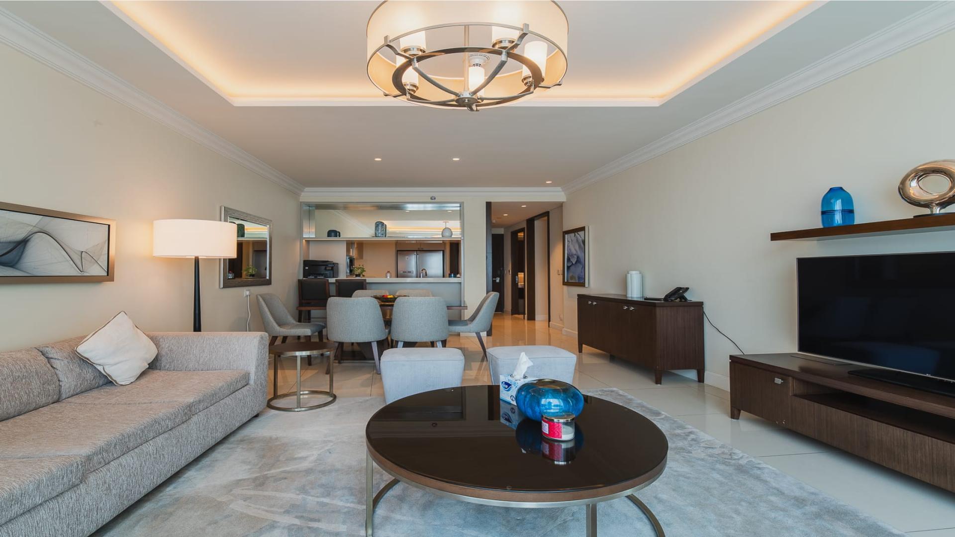 Modern living room in Fountain Views Tower 1 apartment, Downtown Dubai, LP43617