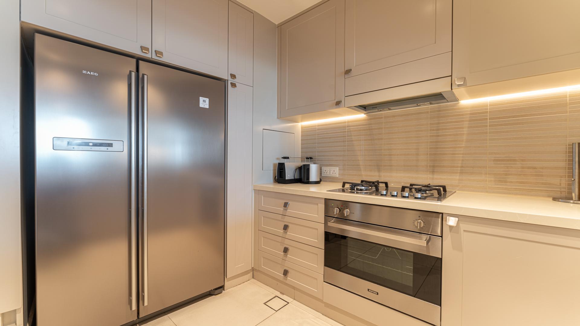 Modern living room in 2-bedroom apartment, Downtown Dubai, The Address Residence Fountain Views