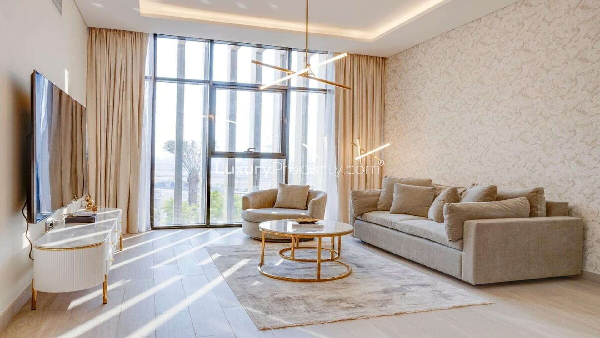 Rooftop pool area with city view in Meydan One apartment for sale, LP46006