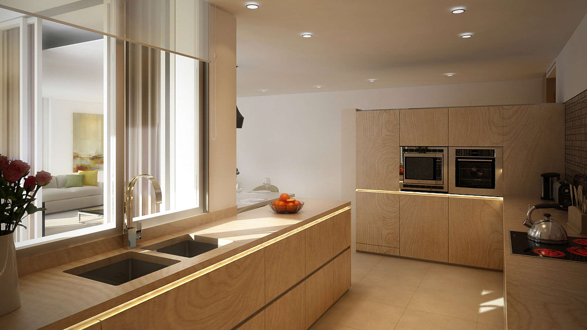 Fully furnished living and dining area in Monte Rei Golf apartment, Algarve, Portugal