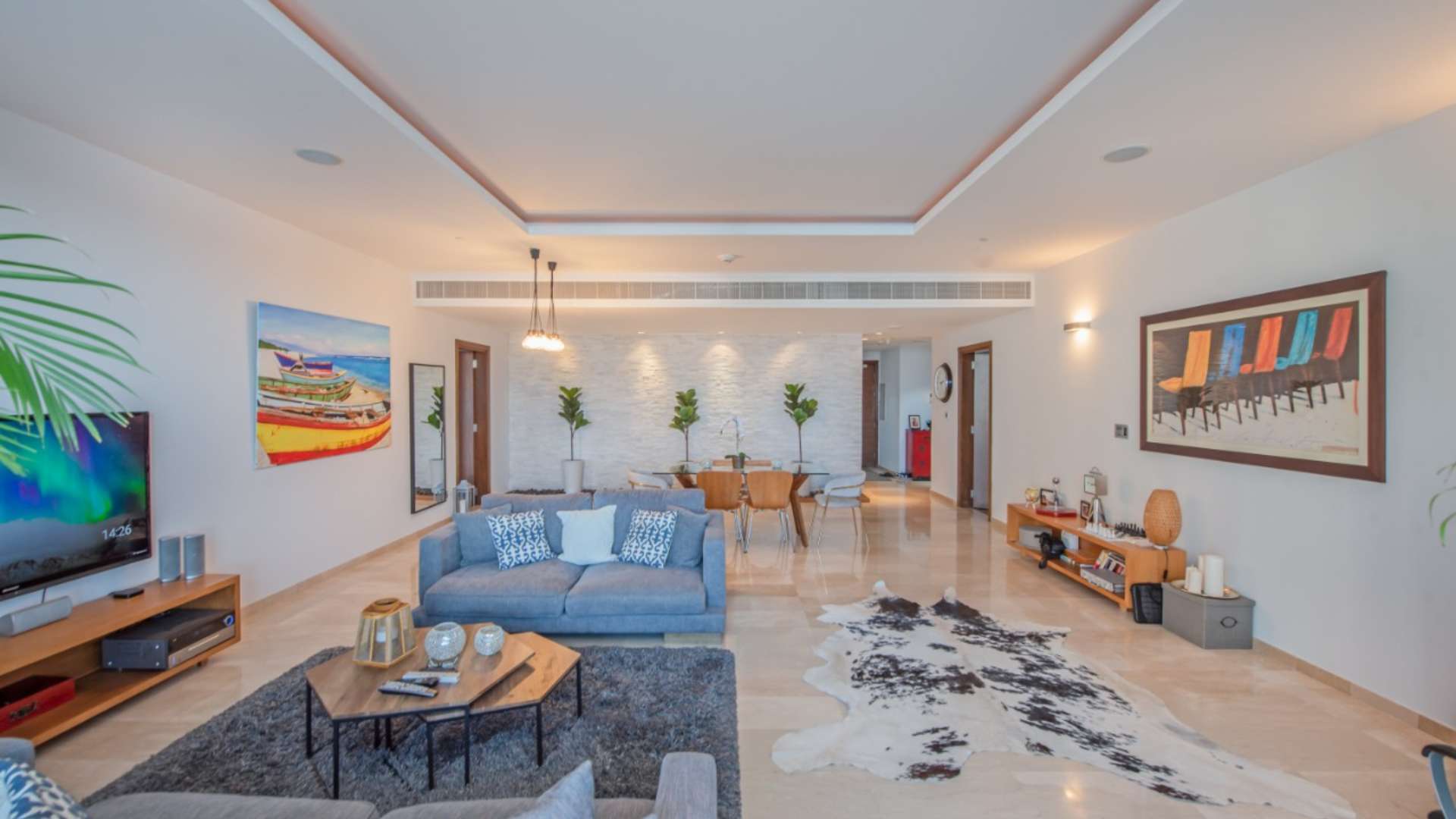 Yachts docked near Oceana Residences, Palm Jumeirah, view from luxury apartment for sale