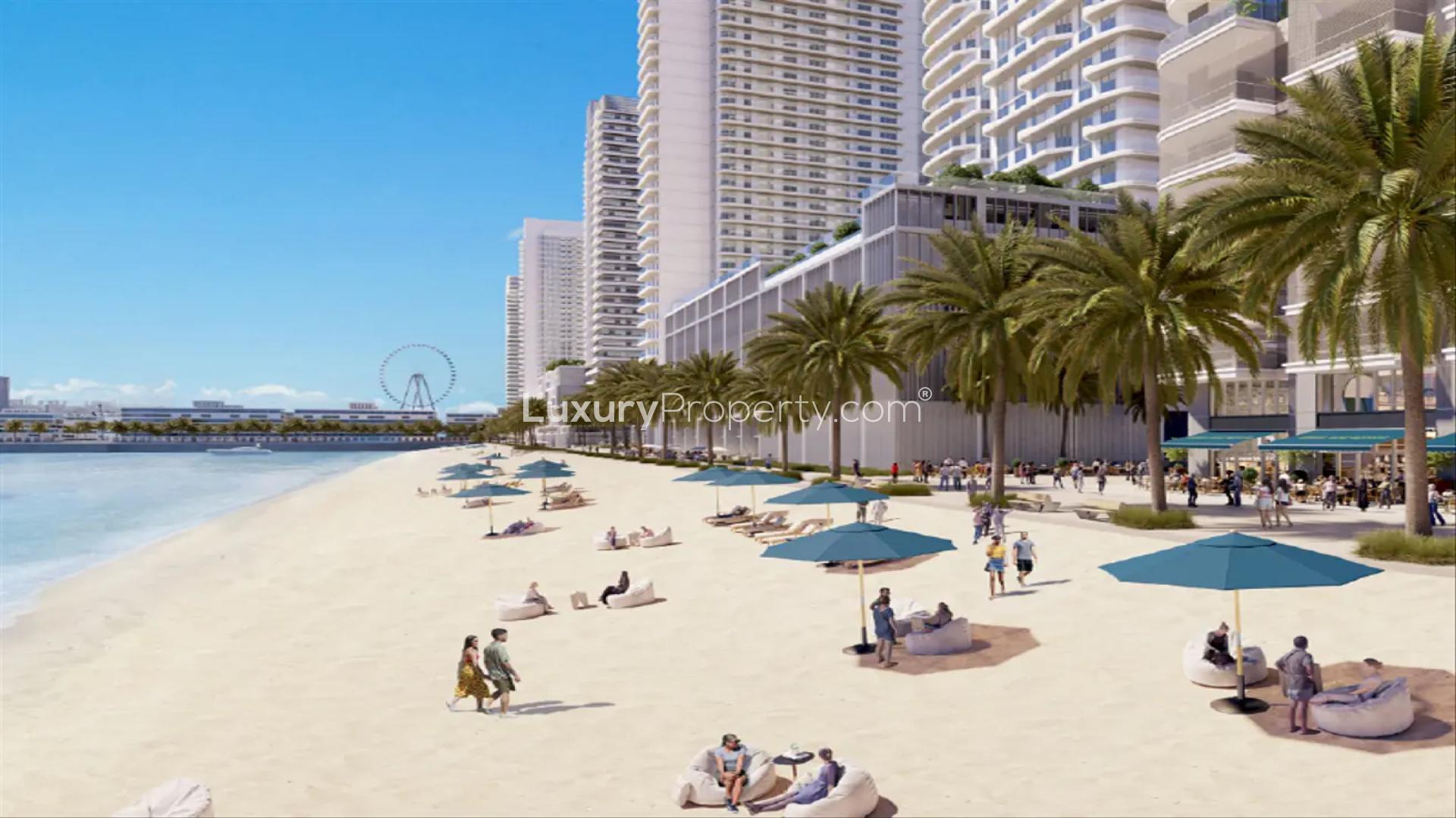 Infinity pool view from Beachgate by Address apartment, Emaar Beachfront, Dubai Harbour