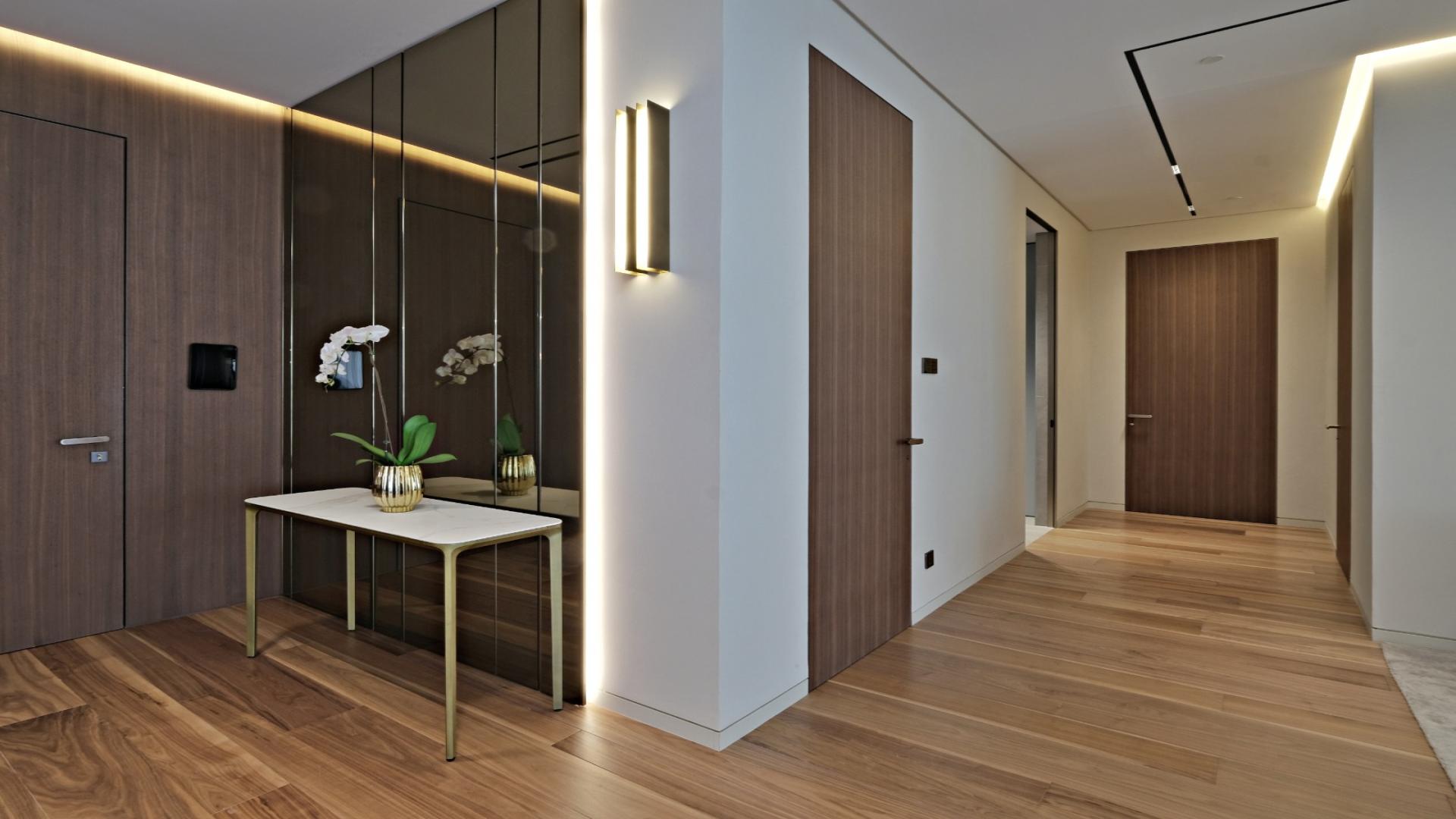 Modern hallway in 2-bedroom apartment at Raffles Residences, Palm Jumeirah for sale