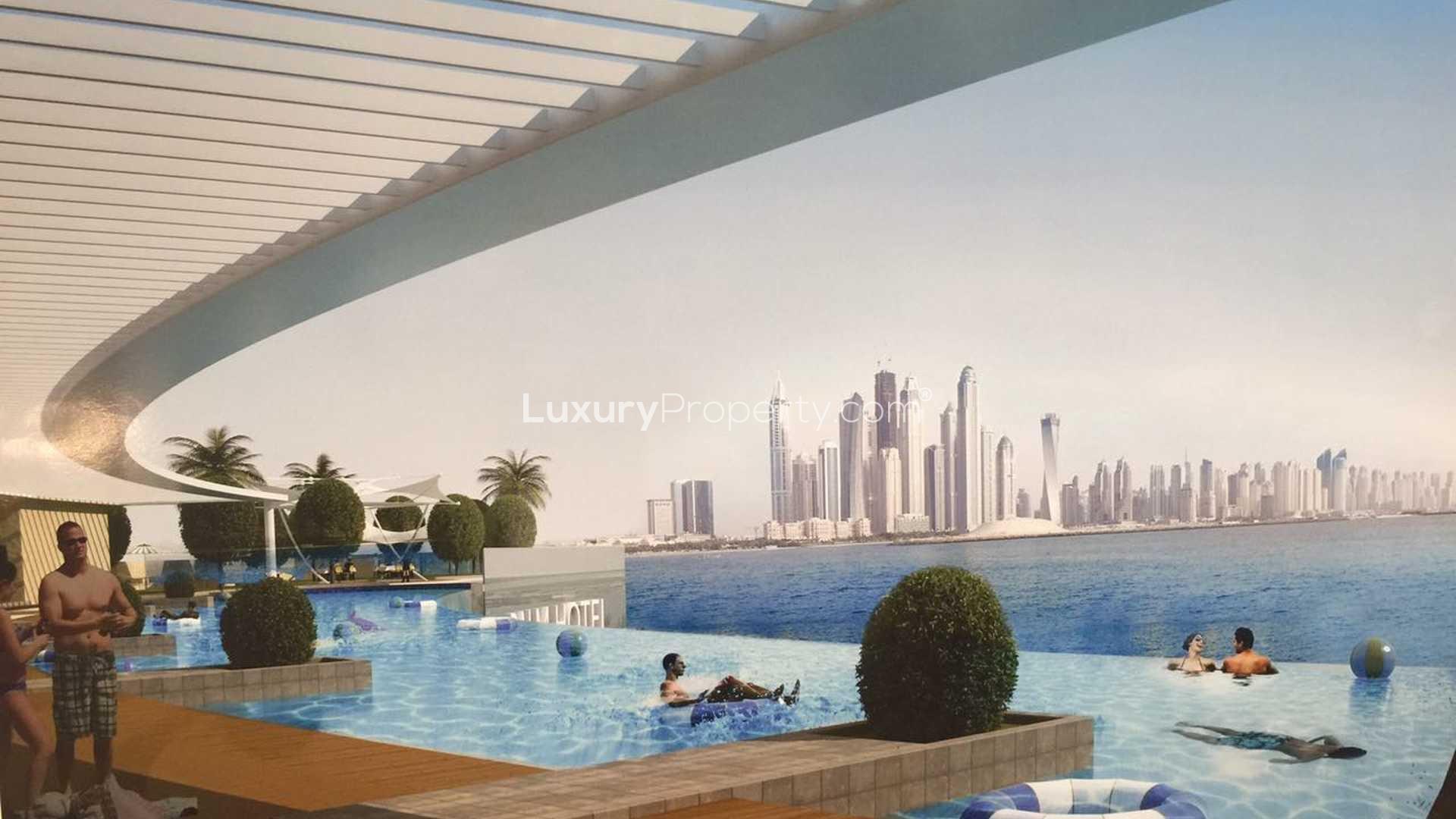 Tall modern apartment towers in Se7en City JLT, Jumeirah Lake Towers, Dubai