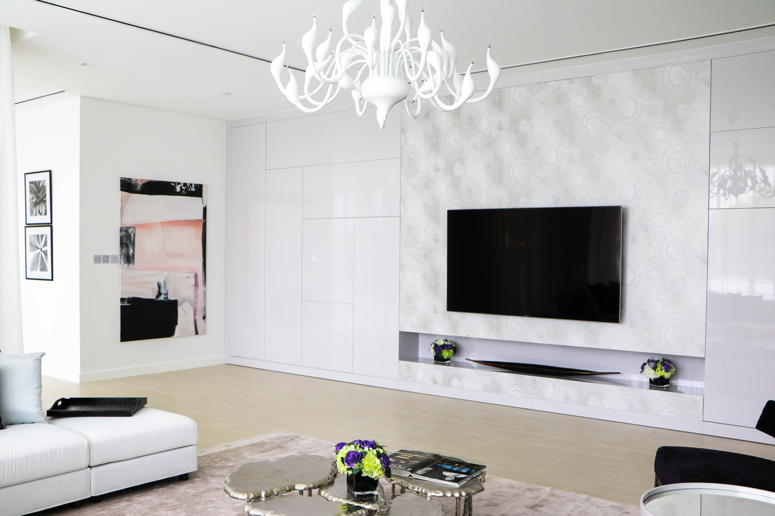 Modern bathroom in 2-bed apartment, Seventh Heaven, Al Barari, featuring elegant decor and fixtures