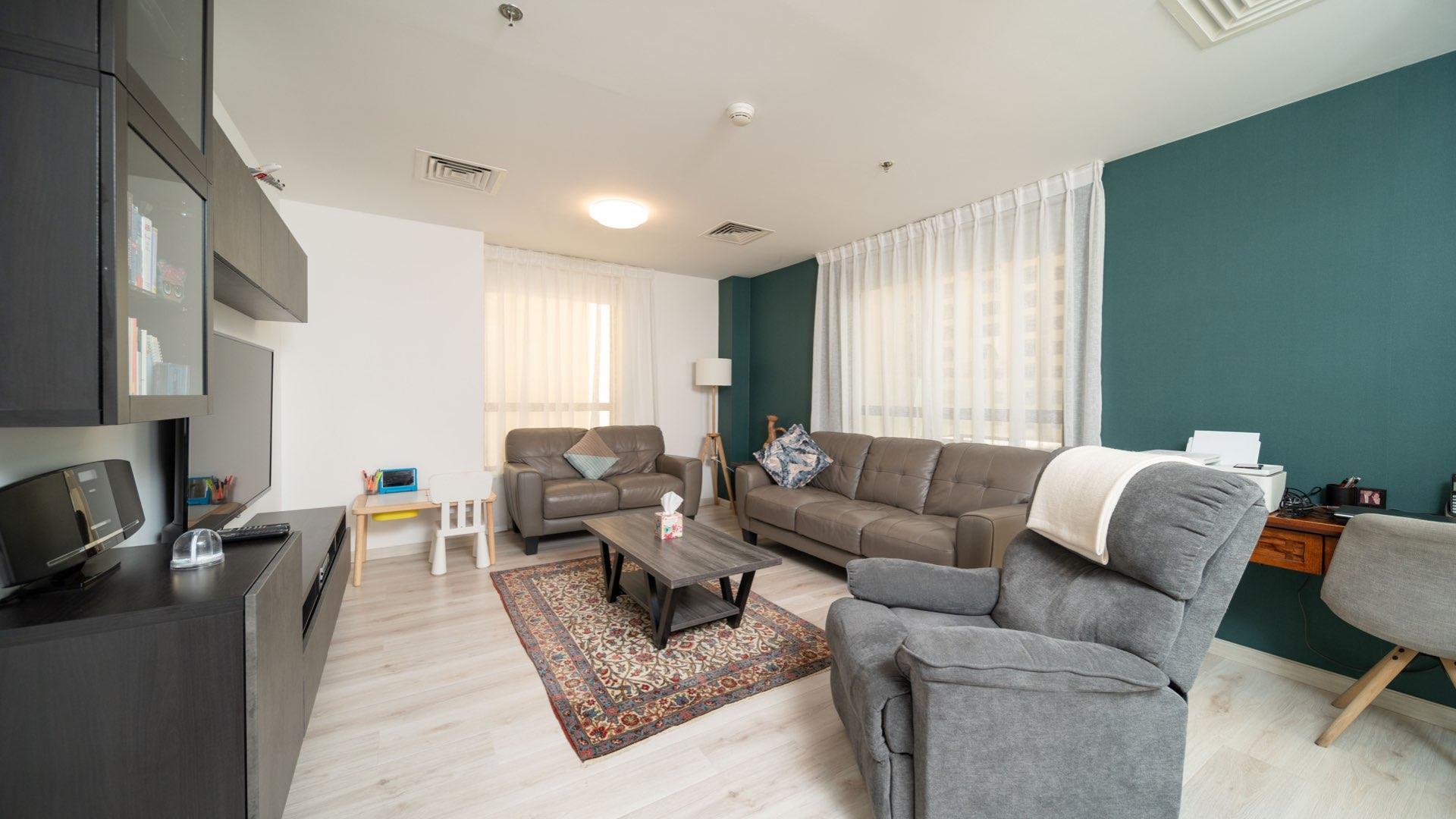 Furnished balcony view of 2-bedroom apartment in Jumeirah Beach Residence, Dubai
