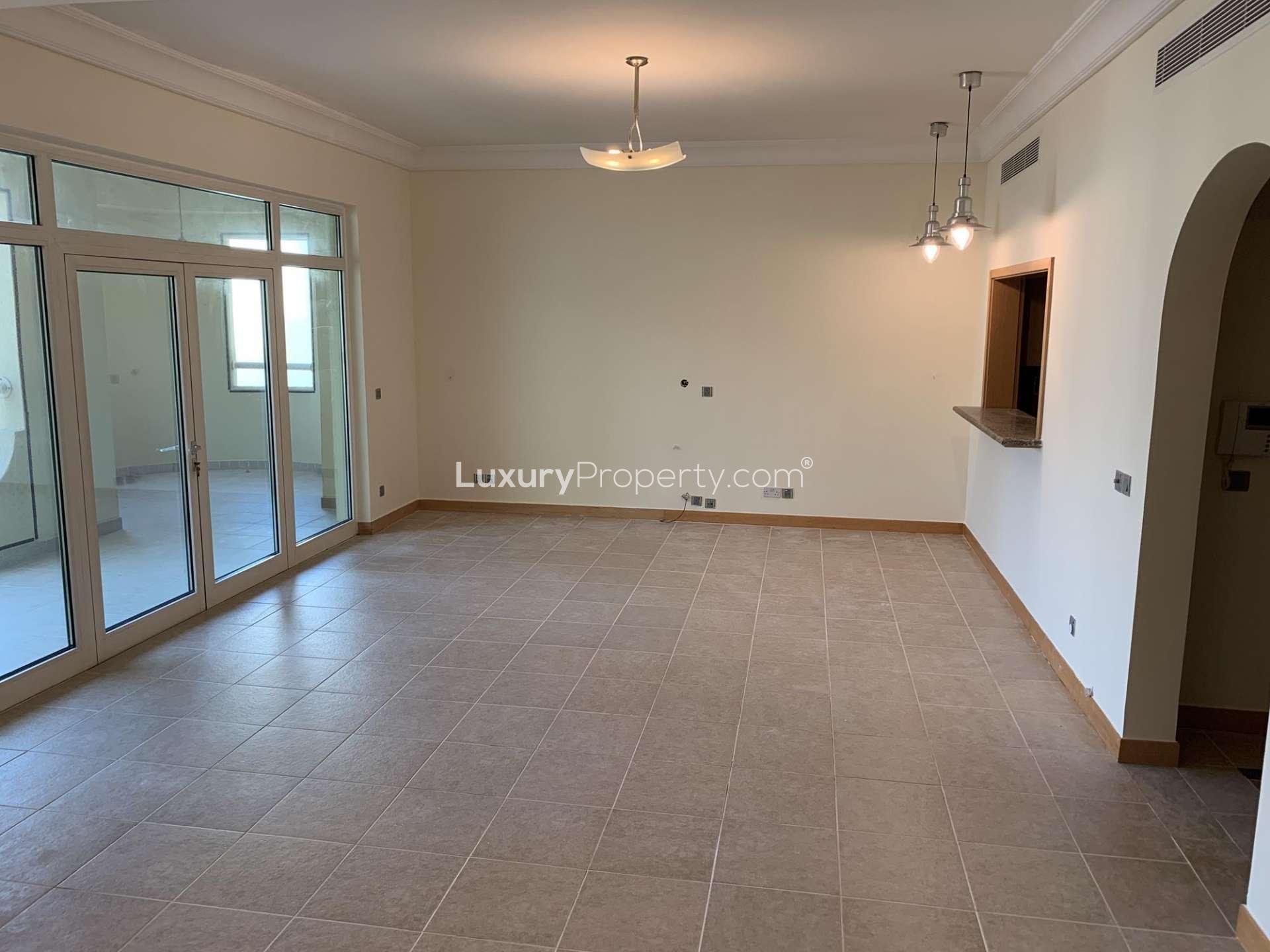 High-floor apartment balcony view, Al Shahla, Shoreline Apartments, Palm Jumeirah