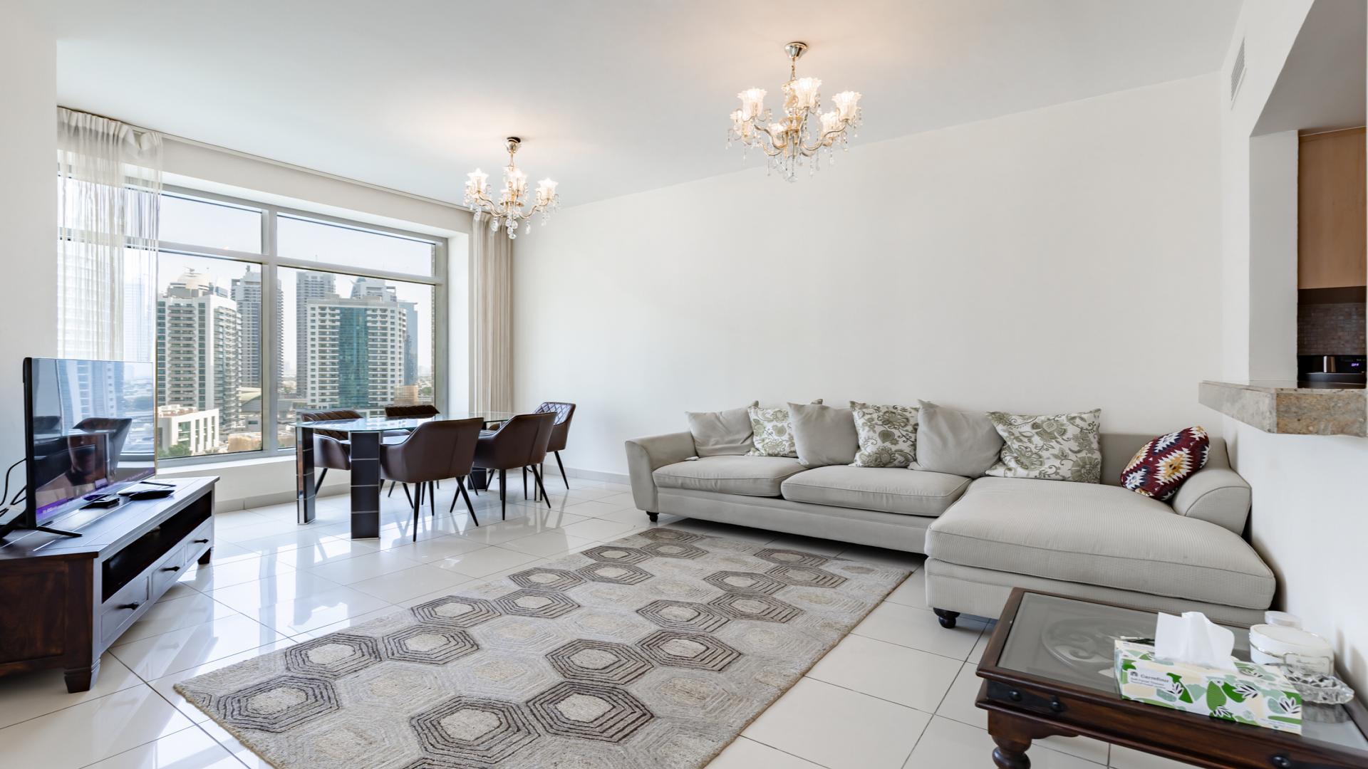 Luxe 2-bedroom apartment living room with Marina view in Dubai Marina, Park Island