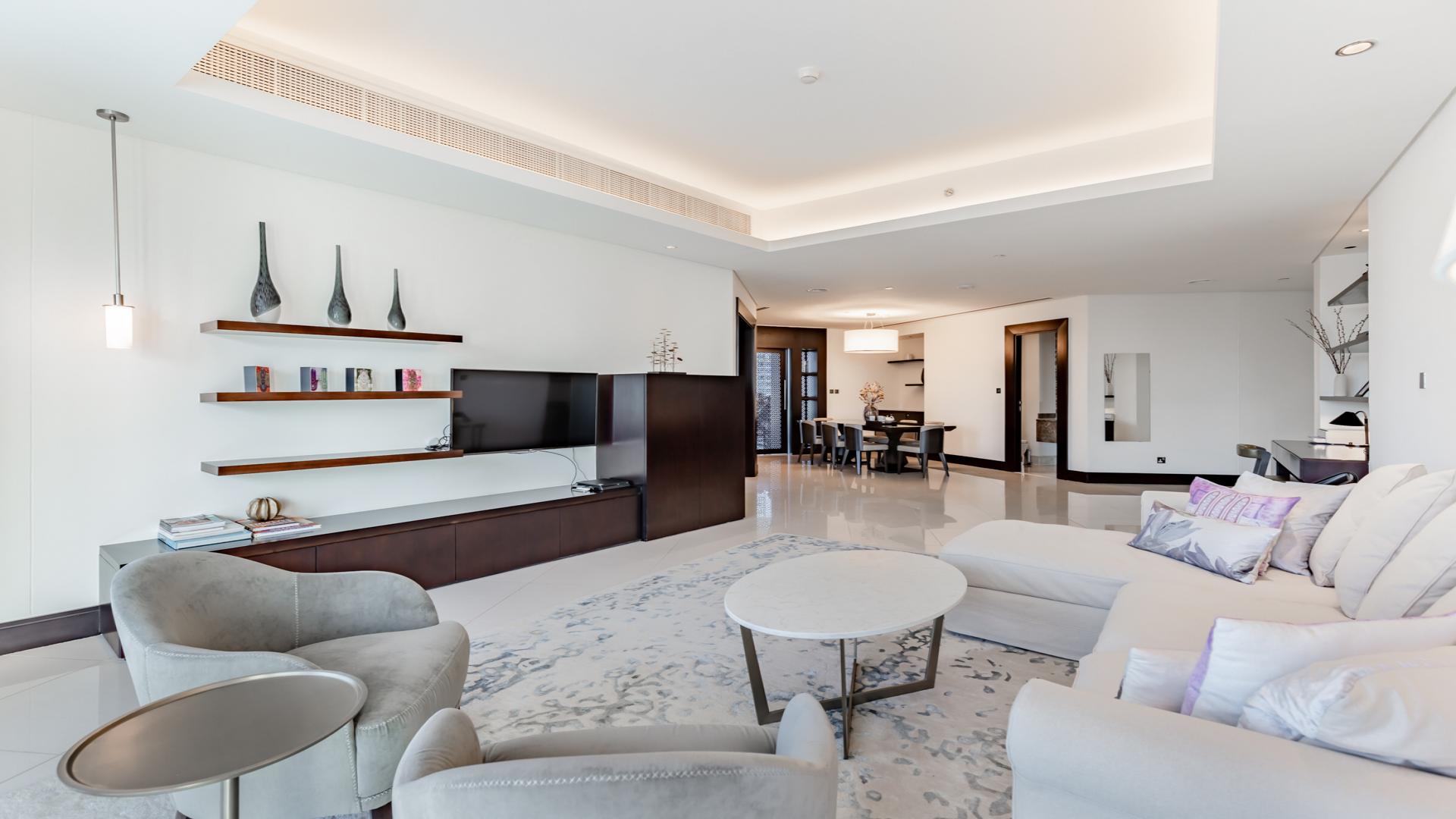 Modern Downtown Dubai apartment interior with spacious living area, elegant decor, and city views