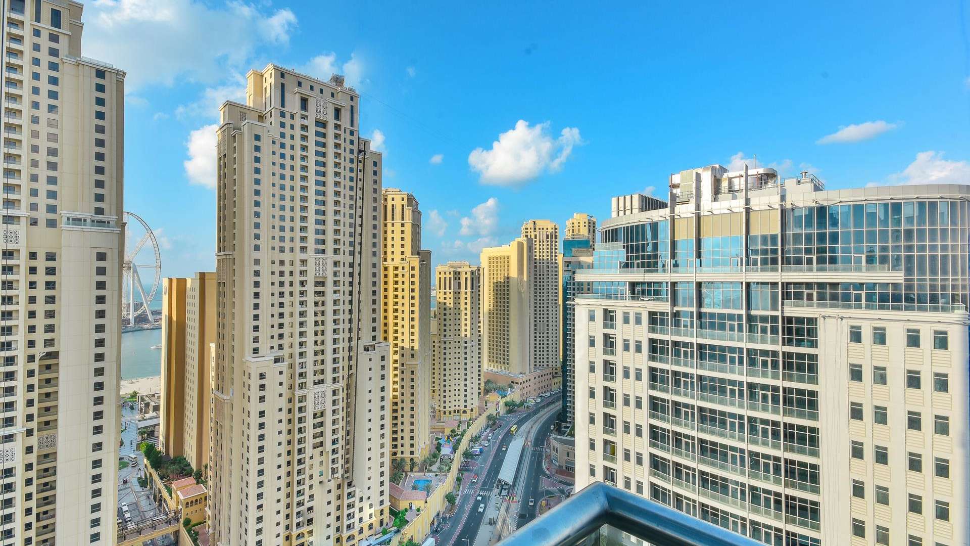 Stylish living and dining area in two-bedroom apartment, Sparkle Towers, Dubai Marina