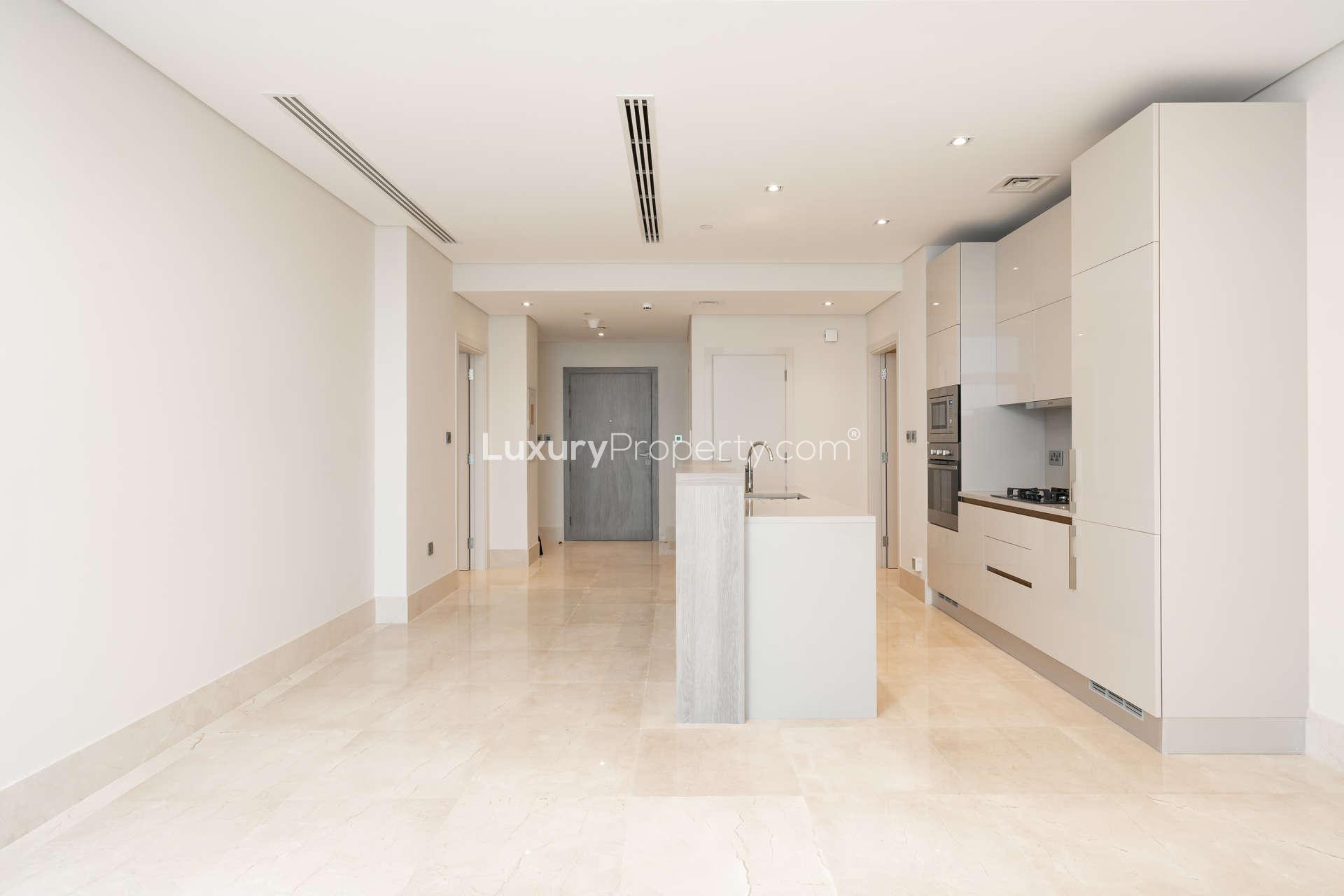 Modern kitchen in 2-bedroom apartment at The 8, Palm Jumeirah with sea view