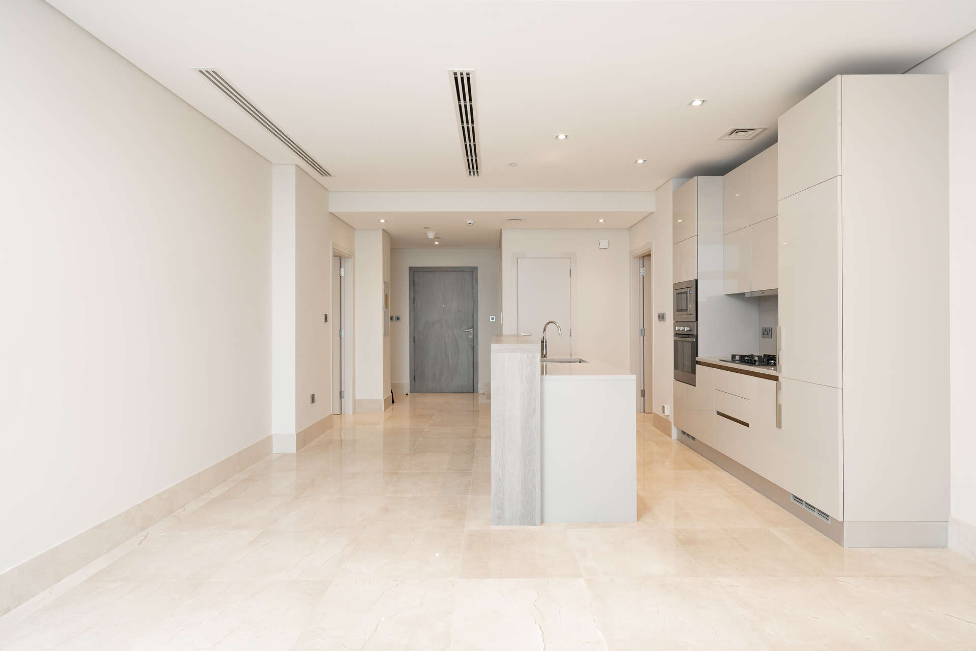 Modern kitchen in 2-bedroom apartment at The 8, Palm Jumeirah with sea view