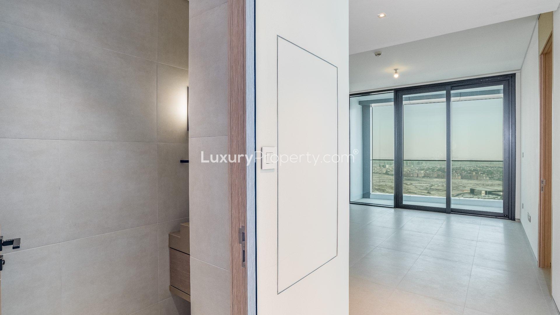 "Stunning city and marina view from apartment at The Address Jumeirah Resort and Spa.",N/A,Modern kitchen area in 2-bedroom apartment at The Address Jumeirah, Jumeirah Beach Residence