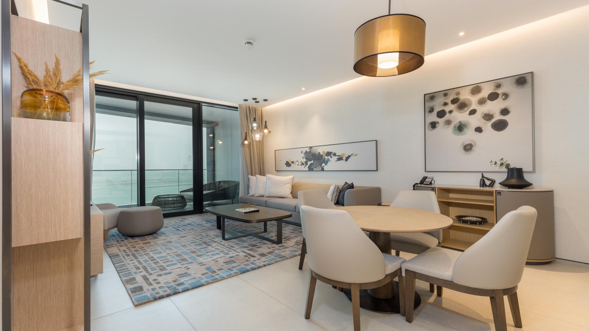 Aerial view of Jumeirah Beach Residence with sea and Ferris wheel, The Address Resort