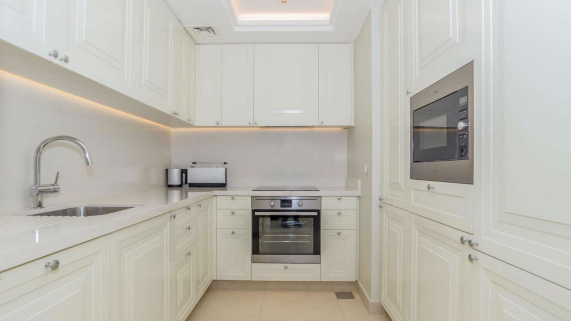 Furnished living room in one-bedroom apartment, The Address The BLVD, Downtown Dubai