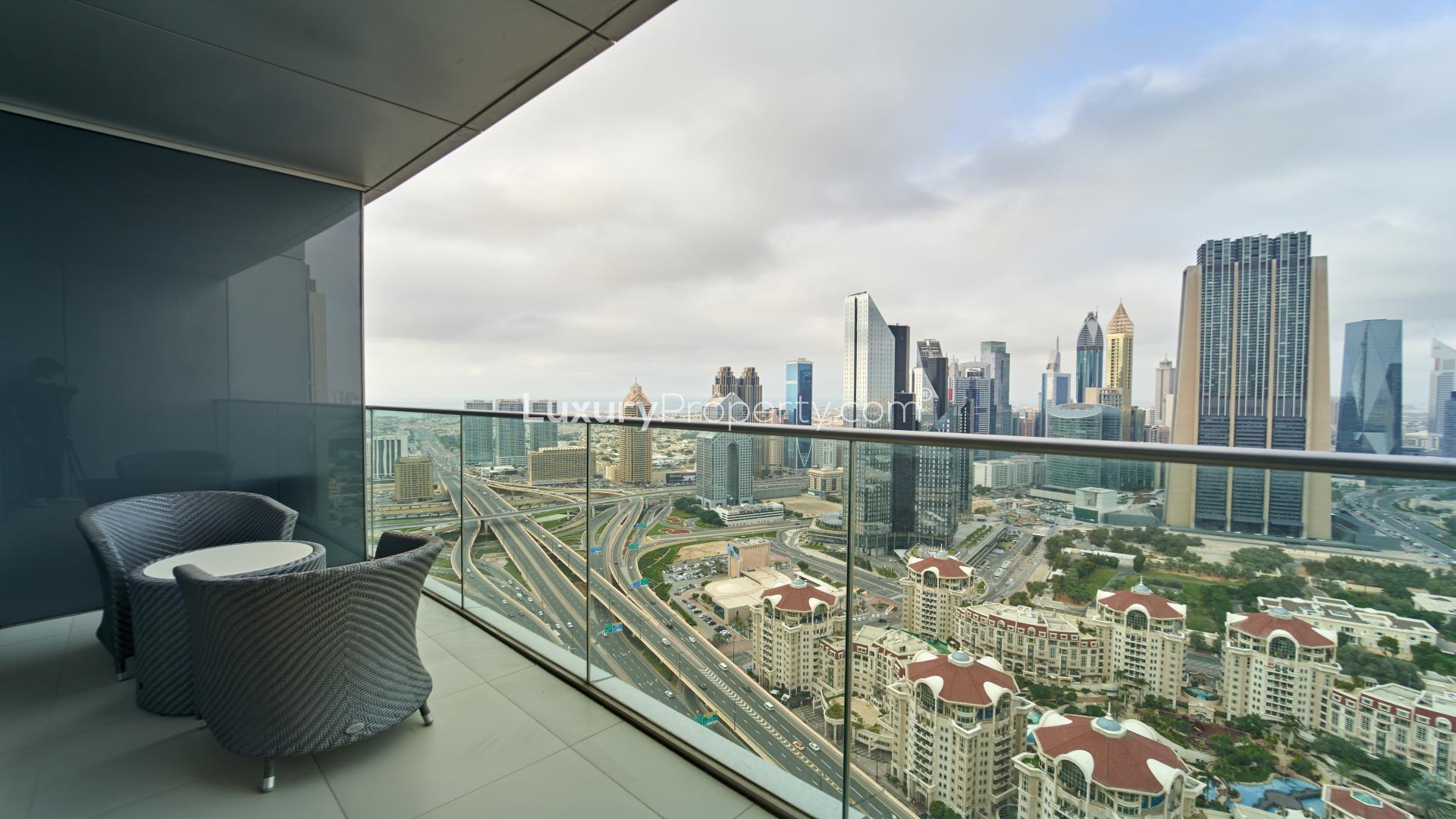 Modern dining area with city views in luxury Downtown Dubai apartment, The Address The BLVD