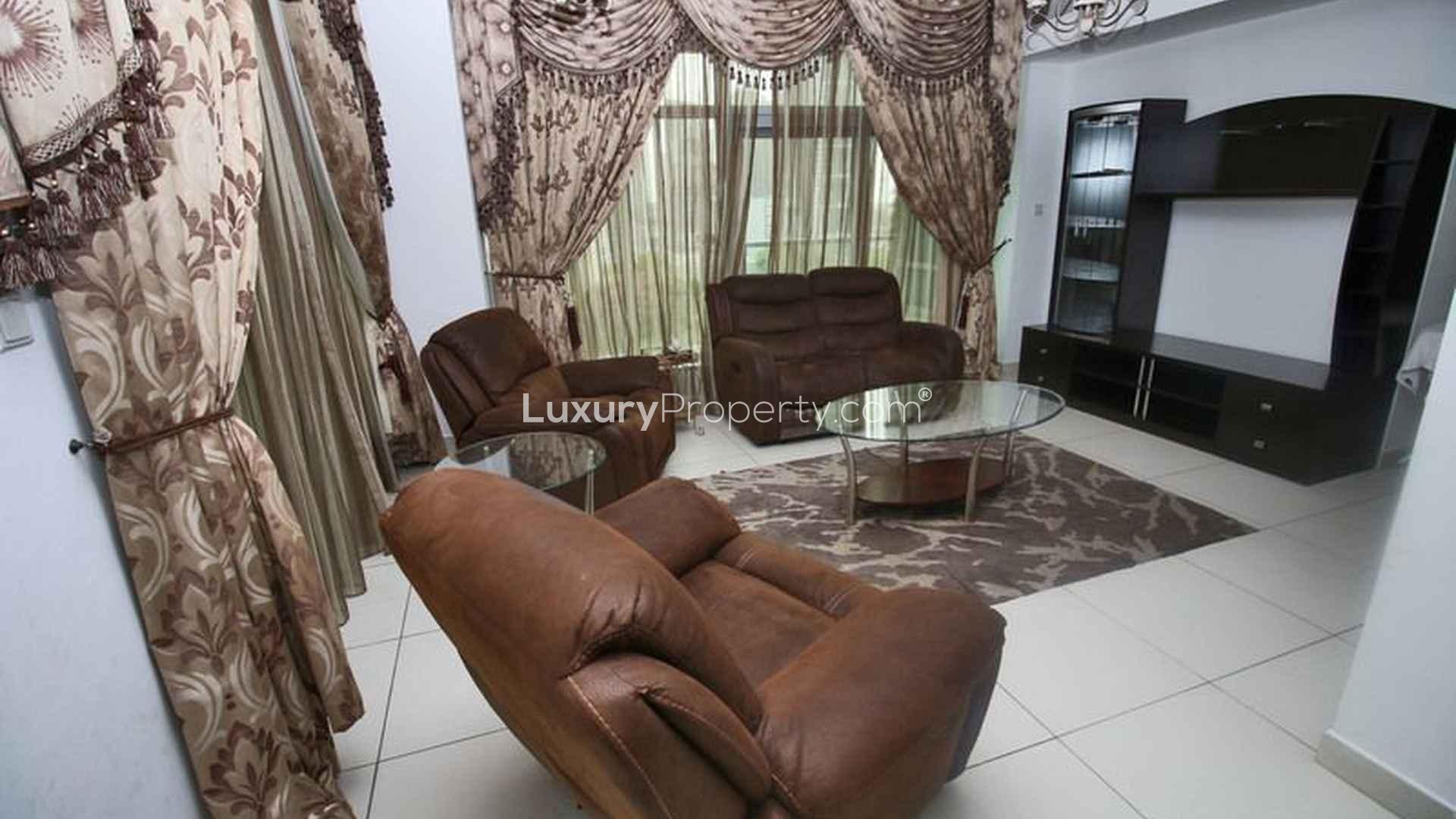 Elegant 2-bedroom apartment view with pool, The Lofts, Downtown Dubai skyline