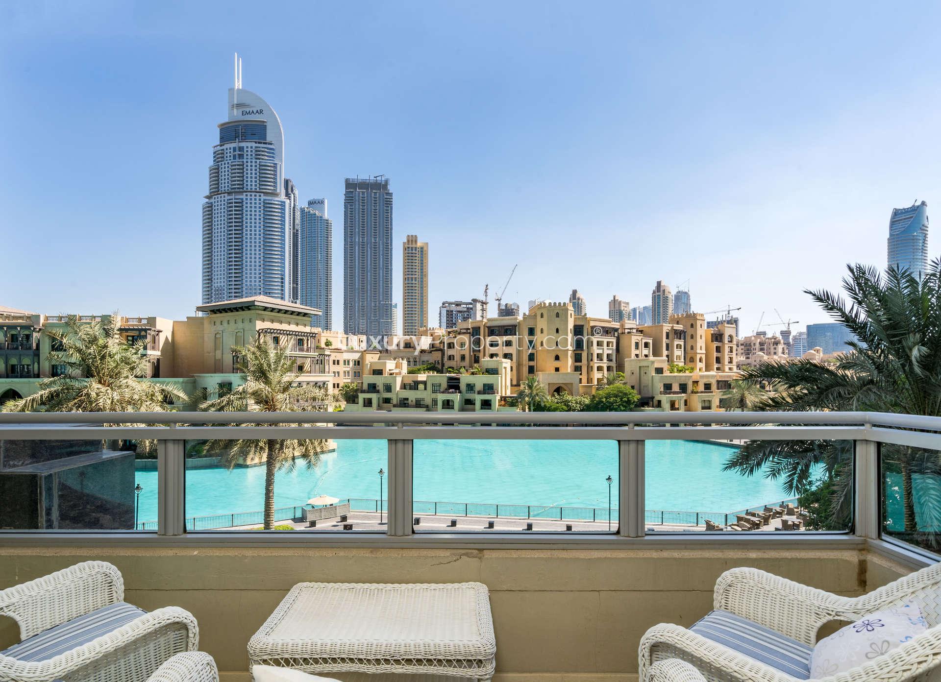 Elegant living room in 2-bedroom apartment at The Residences, Downtown Dubai for sale