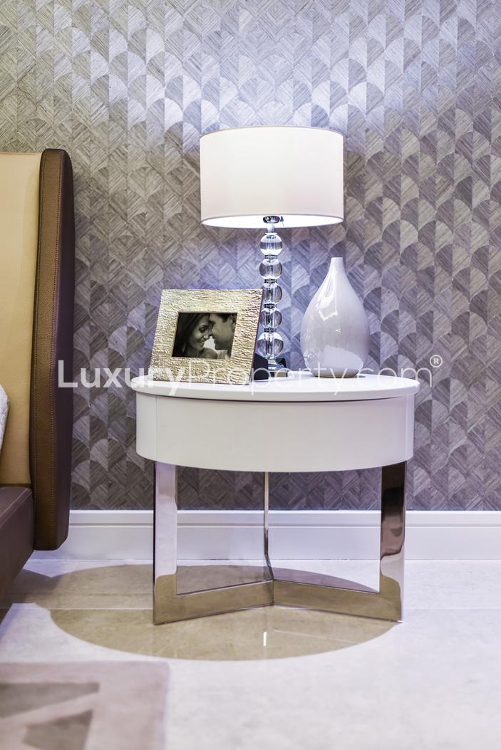 Modern kitchen in 2-bed apartment, The Sterling, Business Bay, featuring sleek chrome fixtures