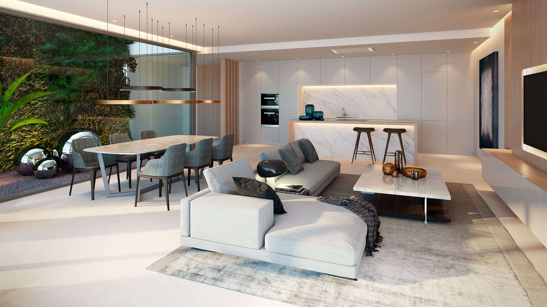 Modern apartment with pool and lush greenery in The View Marbella community, for sale