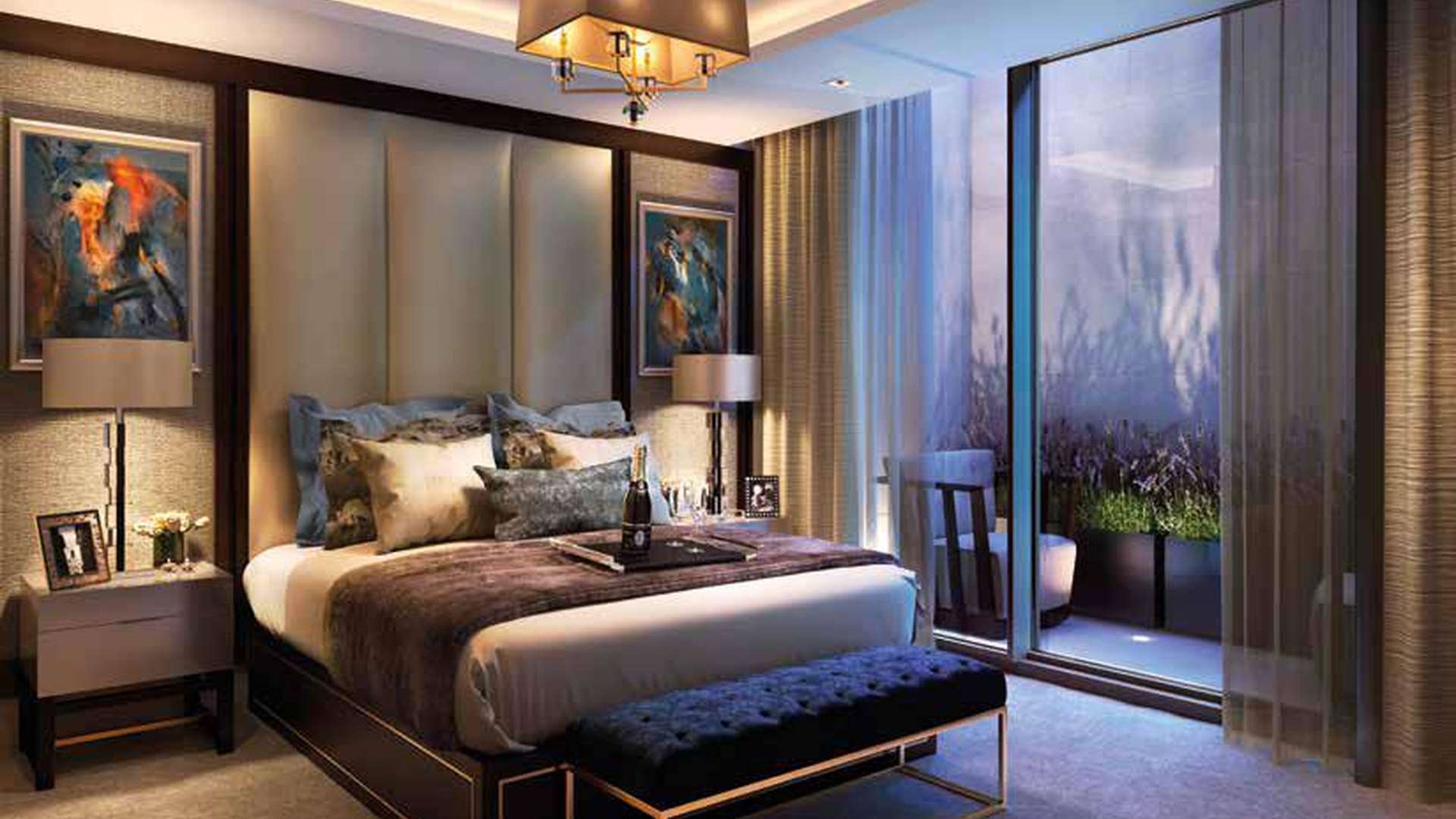 Luxurious lobby interior at The Cityhouse Collection, Kensington Row apartment for sale