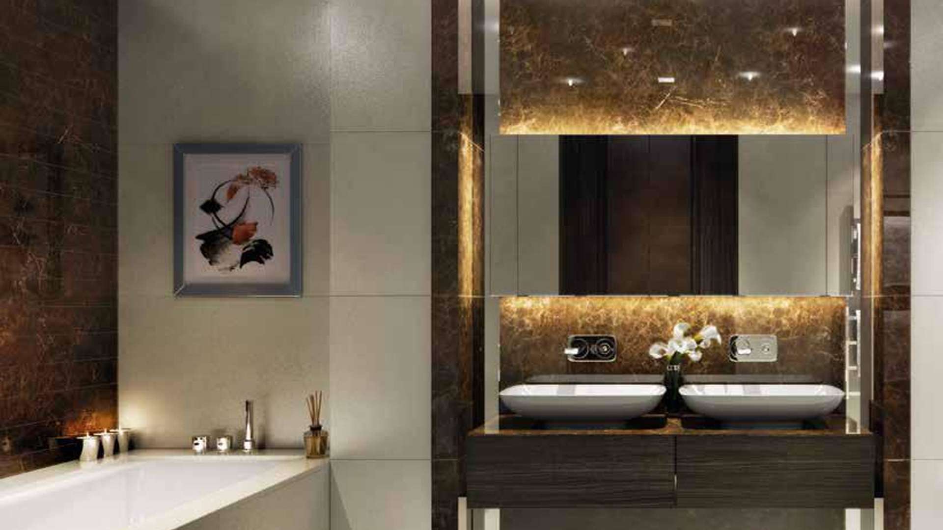 Elegant interior of Thomas Earle House apartment, Kensington Row, featuring modern decor and lighting