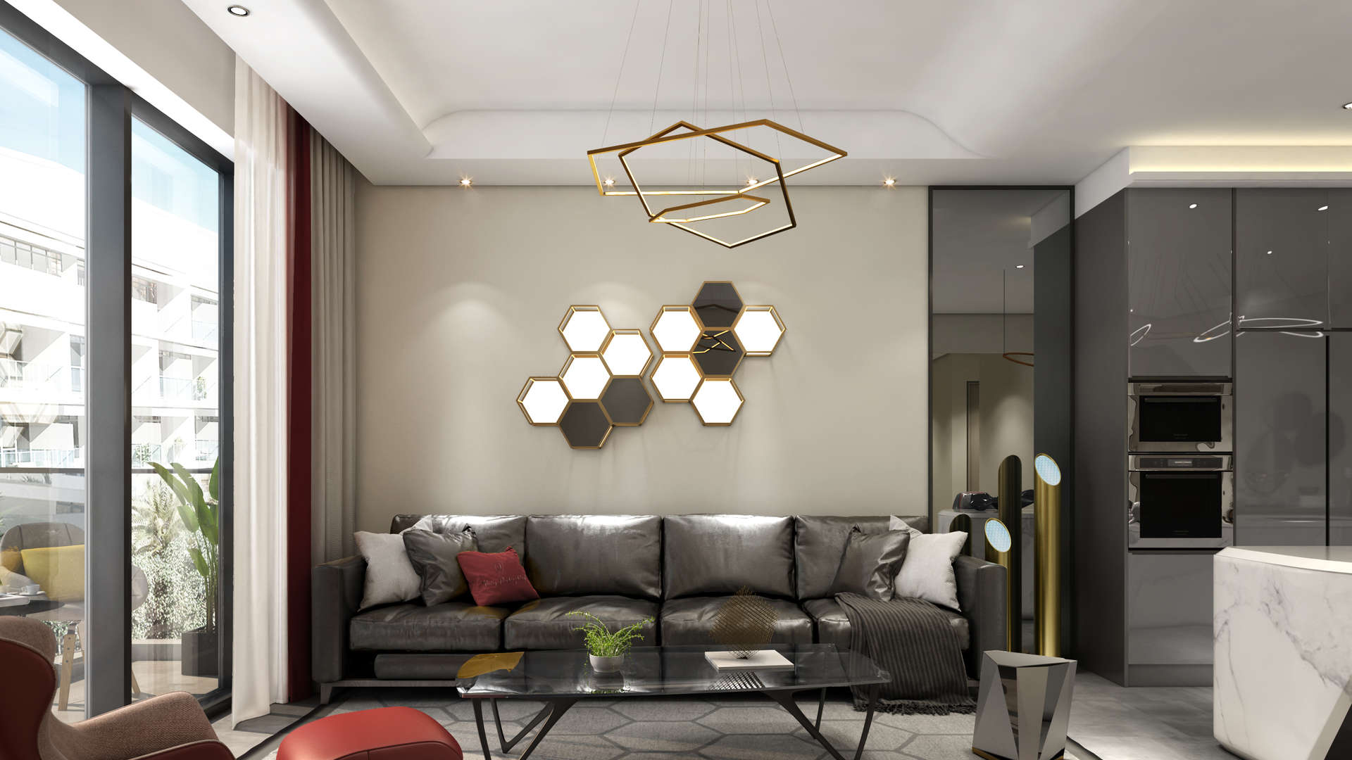 Modern kitchen in Tonino Lamborghini Residences, Meydan Business Park apartment for sale