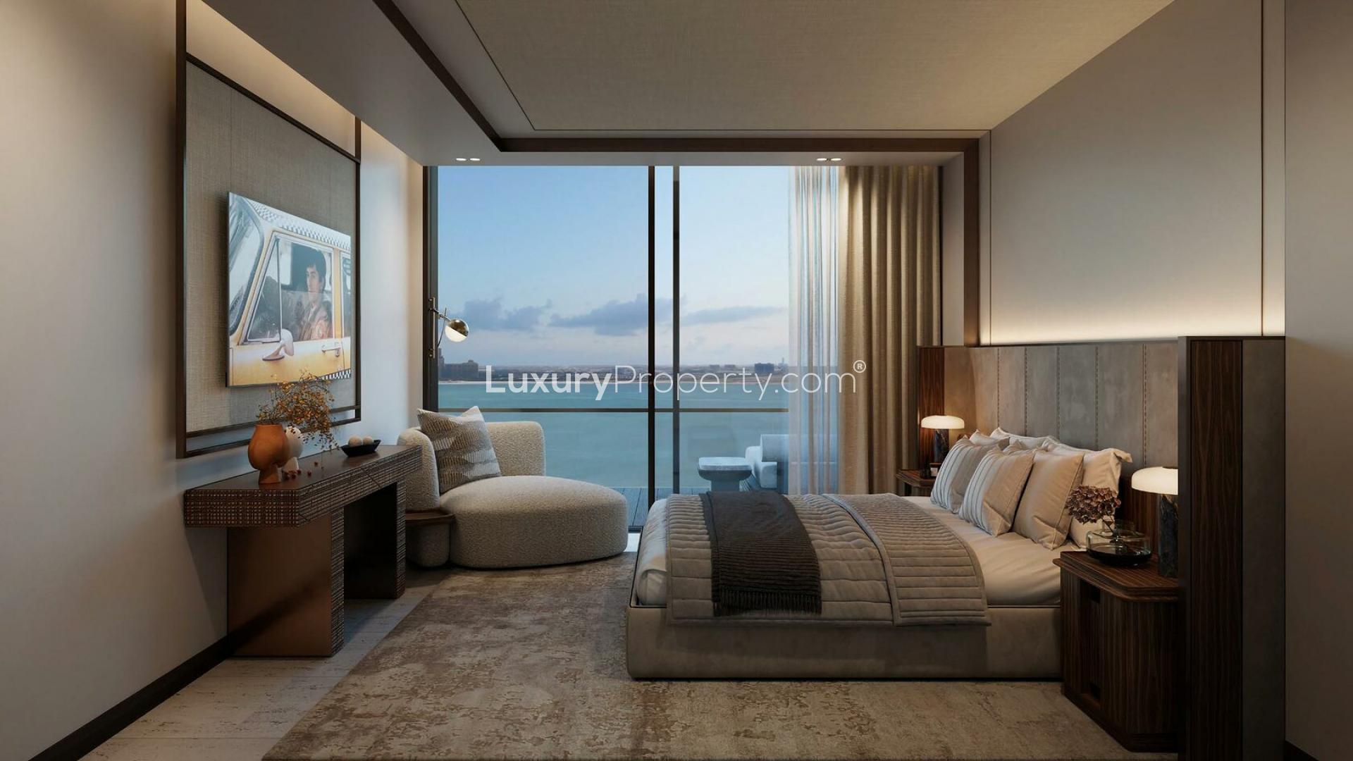 Modern kitchen in 2-bedroom apartment, Marjan Island, Nobu Residences, featuring sleek design elements